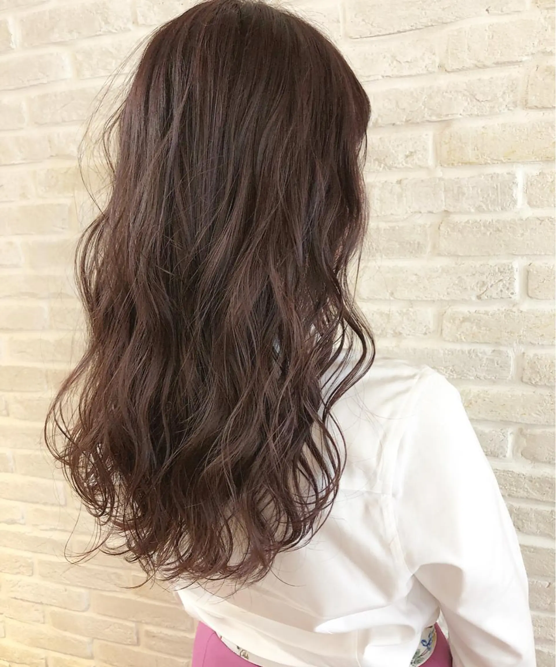 ロング カラー ハイライトカラー ピンクカラー バイオレットカラー ハイライト hair salon Ranun髪質改善のヘアスタイル