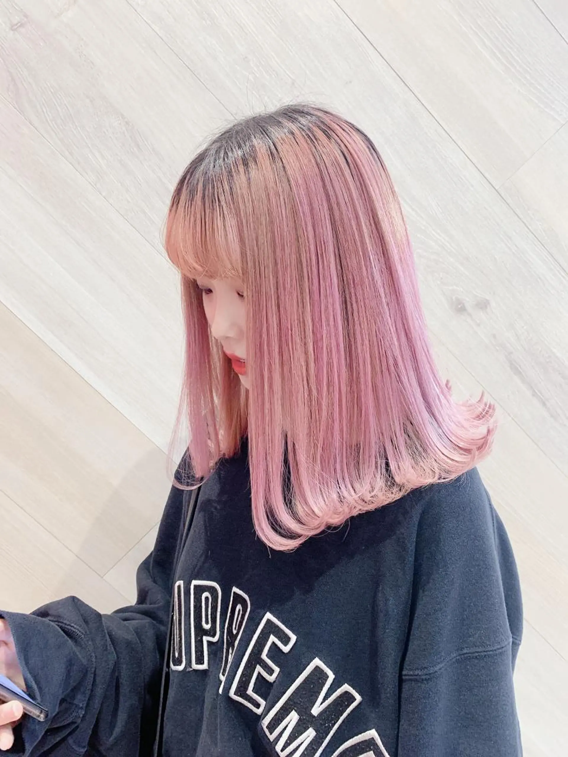 ミディアム カラー みなもと ちはるのヘアスタイル