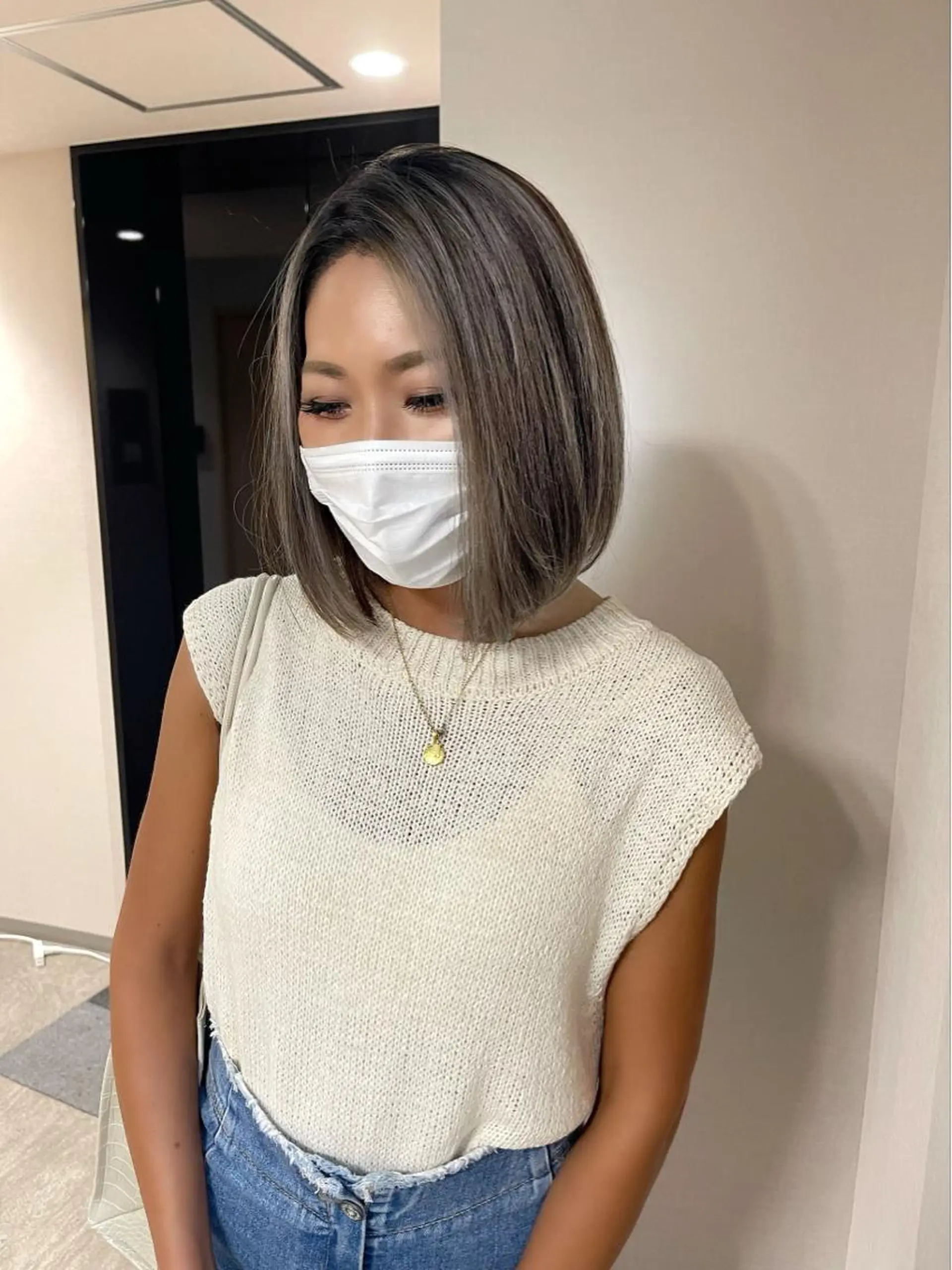 ショート カラー ヘアアレンジ デザインカラー ボブ 外ハネヘア カット ヘアカラー 松井那津子 /ハイライトブリーチのヘアスタイル