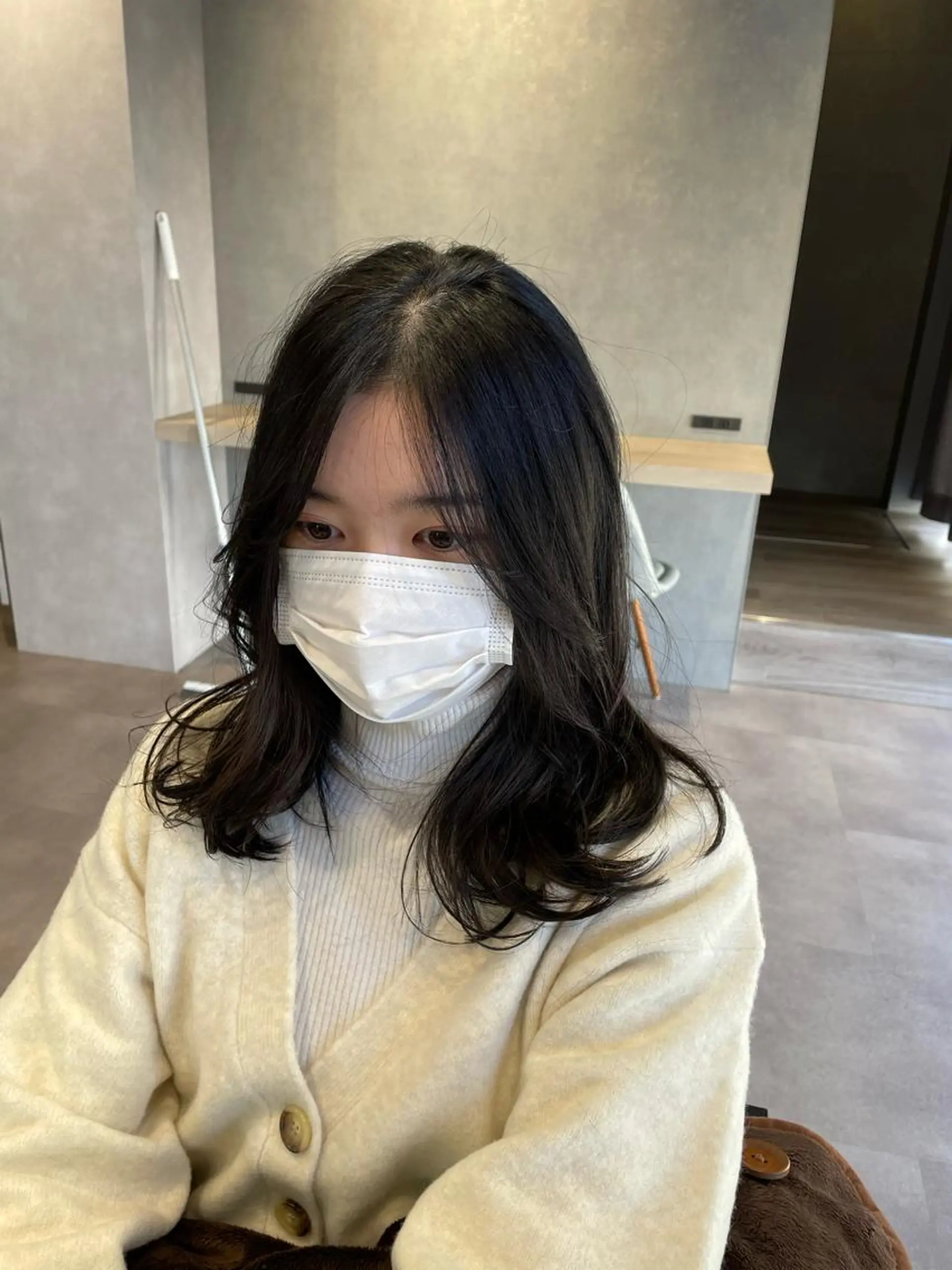 セミロング ボブ エギョモリ 外国人風カラー ハイライト 髪質改善 カット 韓国風/オシャレ /縮毛矯正/滝口琴未のヘアスタイル