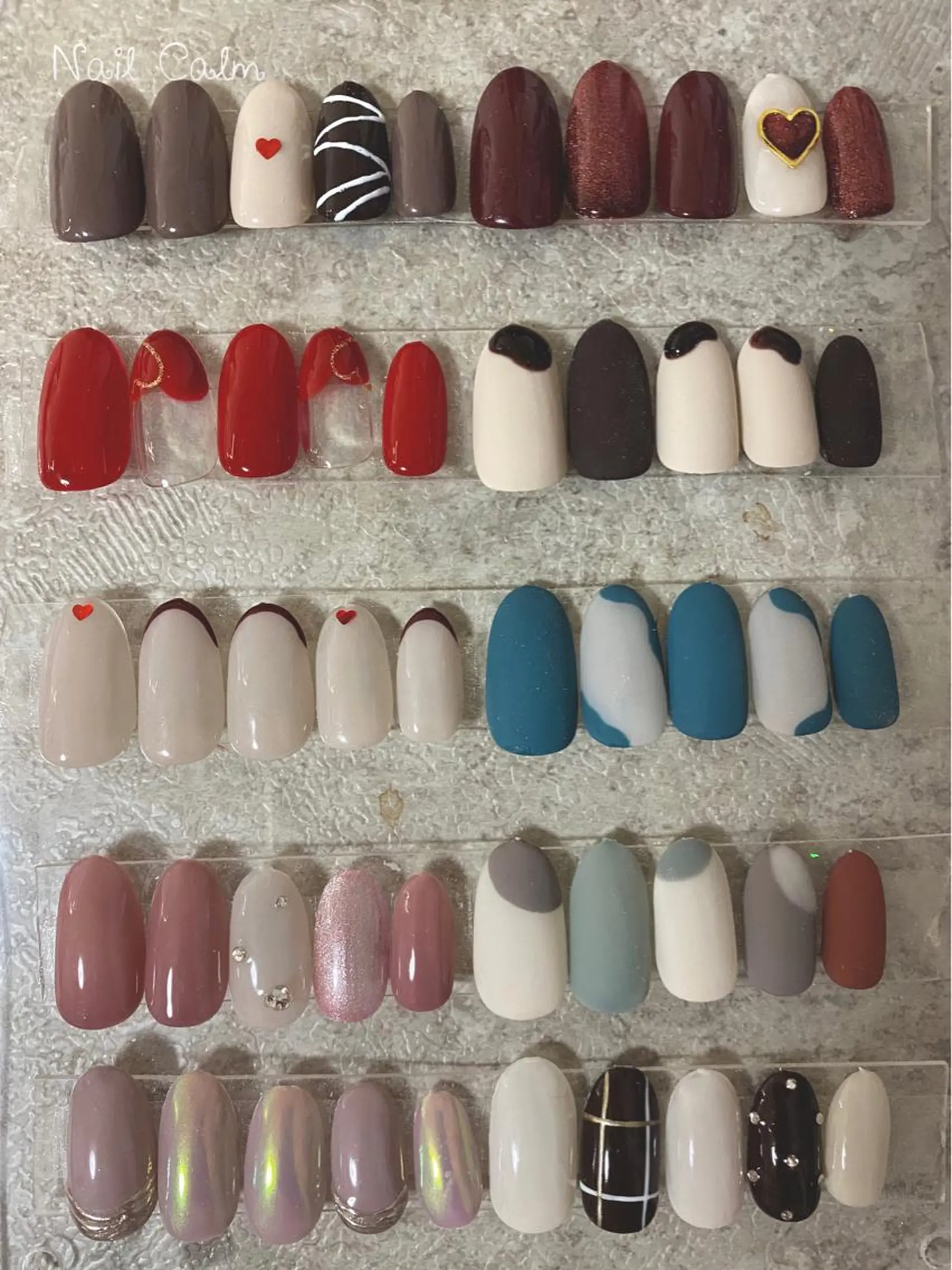 ネイル シンプルネイル バレンタイン ハンドネイル Nail Calm所属・プライベートサロン Calmのネイルデザイン