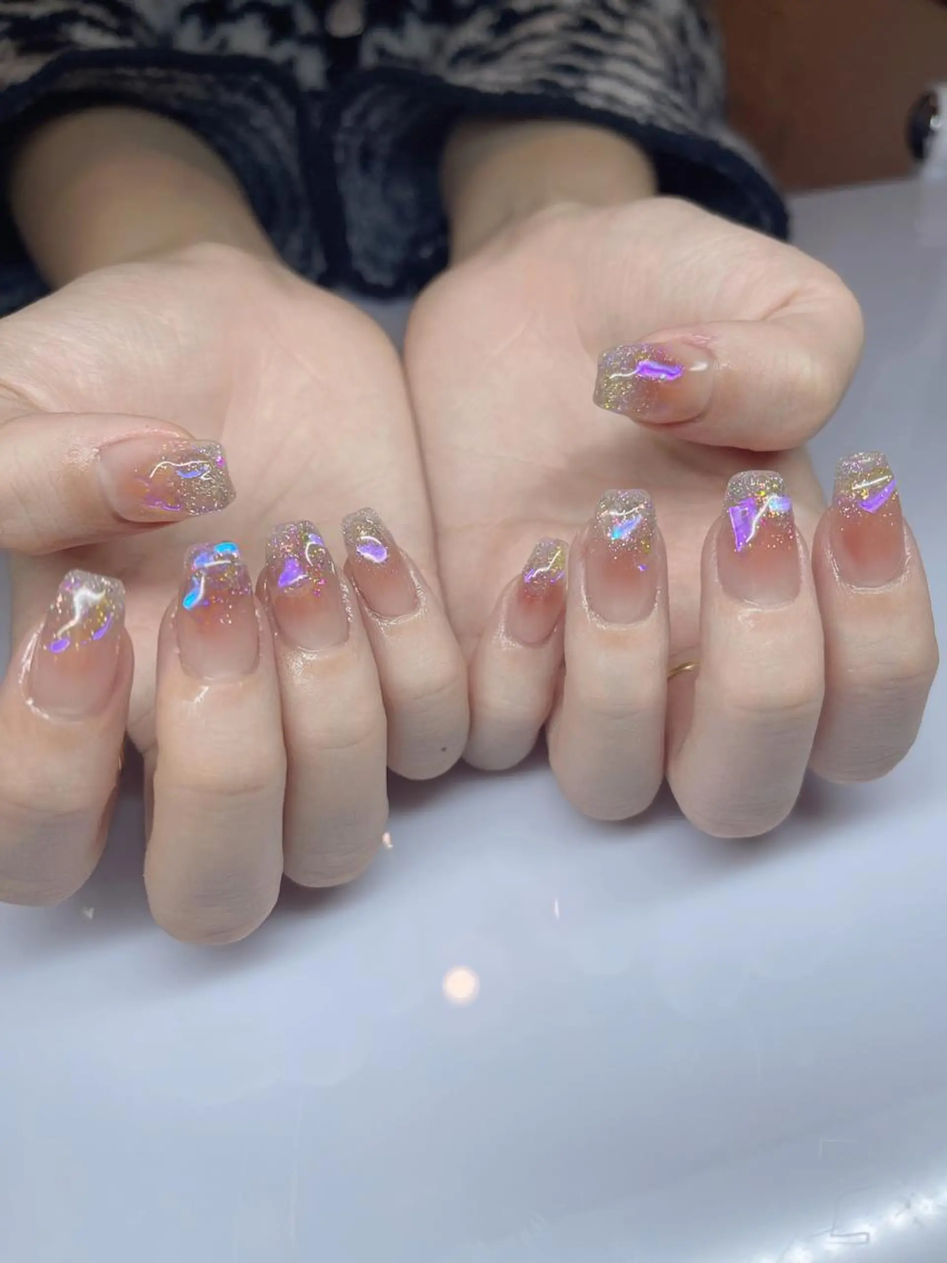 セミロング ネイル ハンドネイル 長さ出し専門 nynaのネイルデザイン