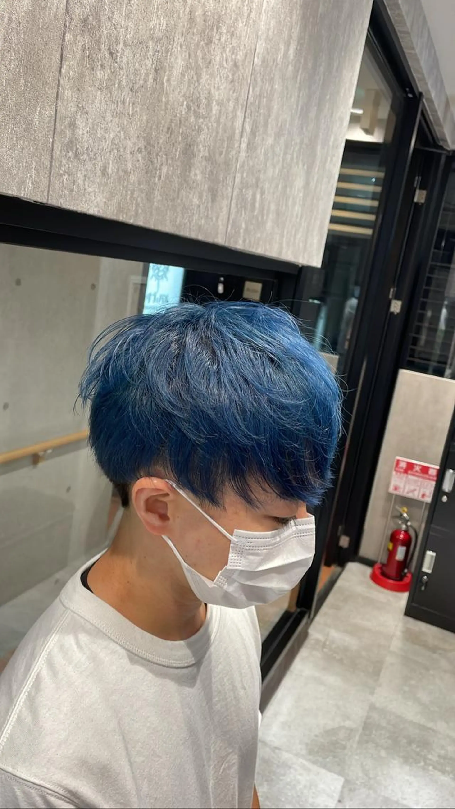 カラー メンズ ブルーカラー ✨️ツイスパ波巻き特 化小杉澪生✨️のヘアスタイル