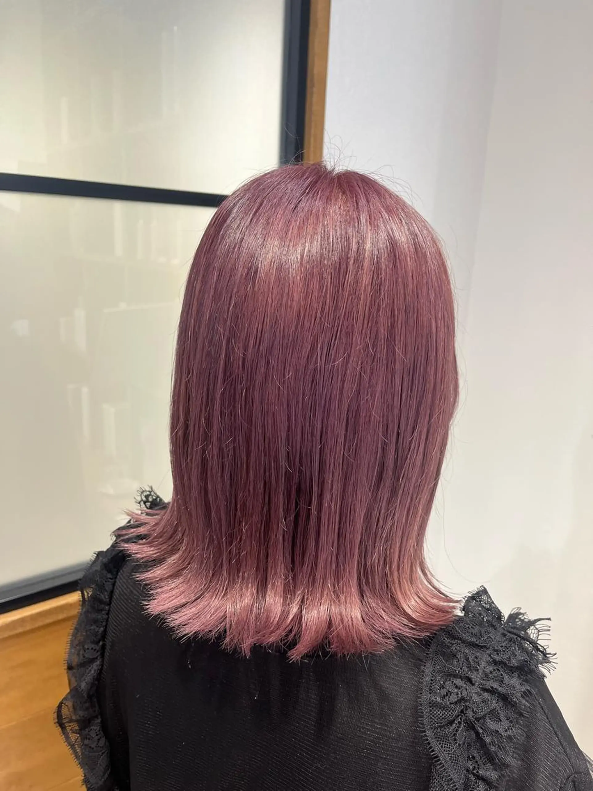 ミディアム カラー ブリーチ ラベンダーカラー ピンクカラー ピンクラベンダー ヘアカラー ✿ すずかのヘアスタイル