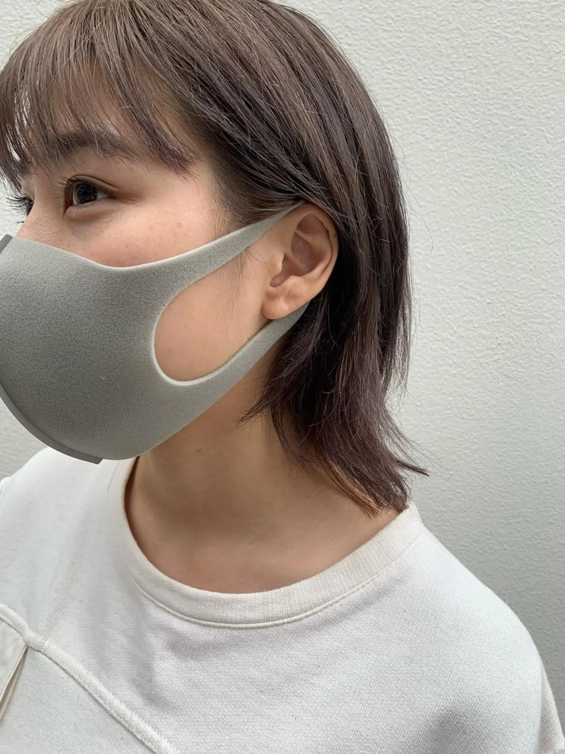 ショート カラー パーマ ヘアアレンジ ブリーチ グレージュ パーマ/透明感カラー /ボブ/吉田一生のヘアスタイル