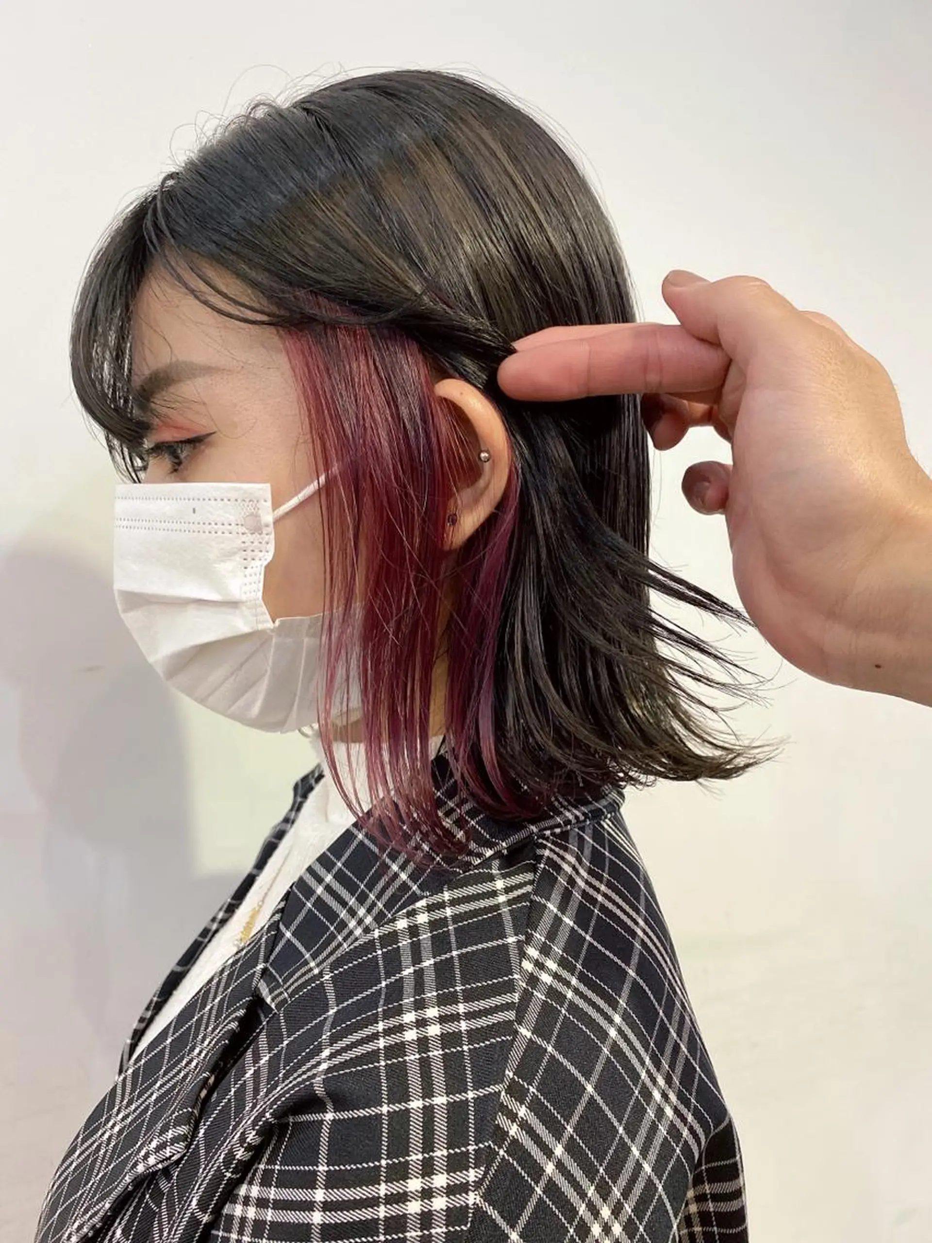 ミディアム カラー ヘアアレンジ ヘアカラー 切りっぱなしボブ/ デザインカラー店長のヘアスタイル