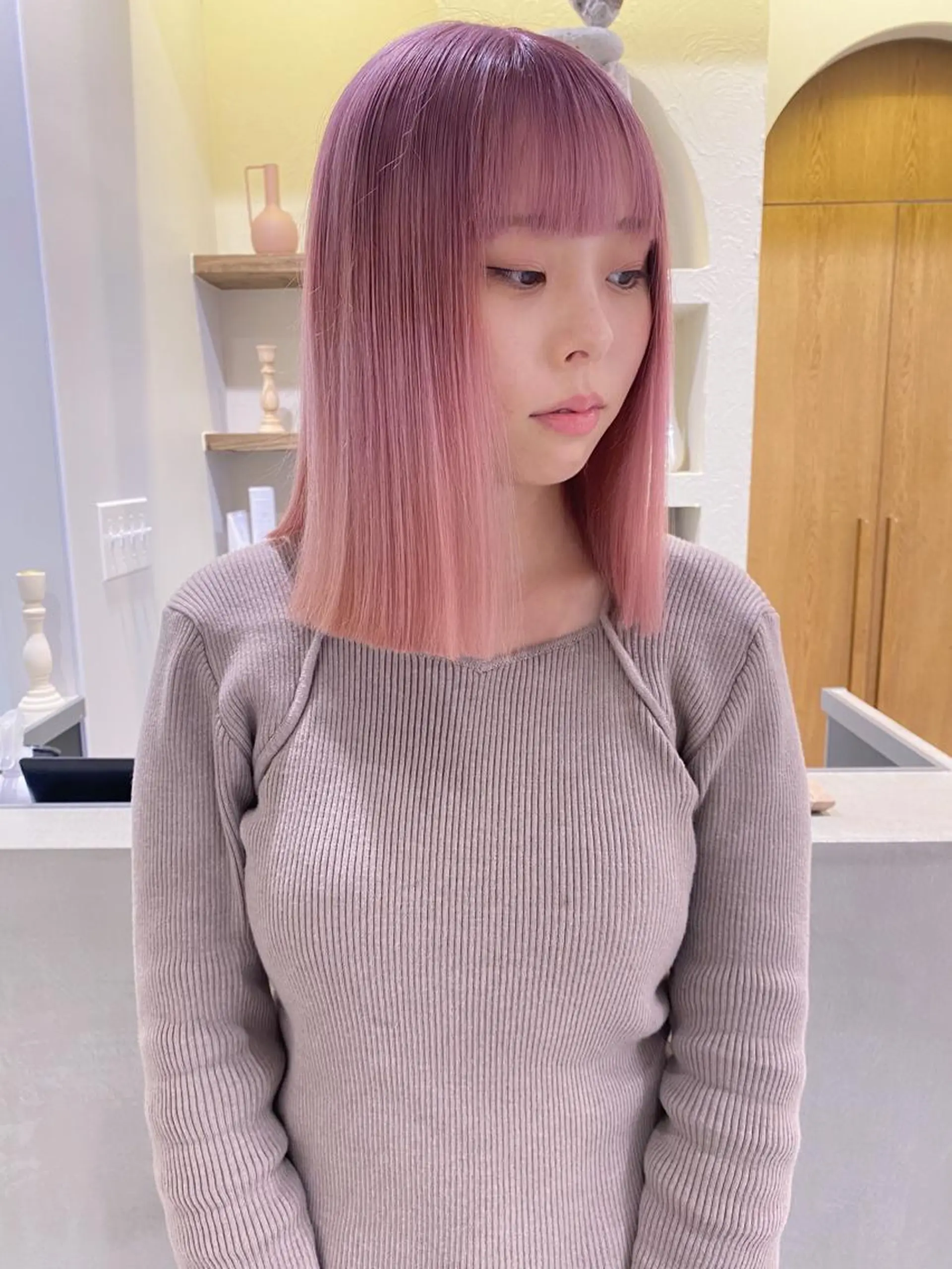 セミロング トリートメント uyu所属・♡MISA /uyu♡のヘアスタイル