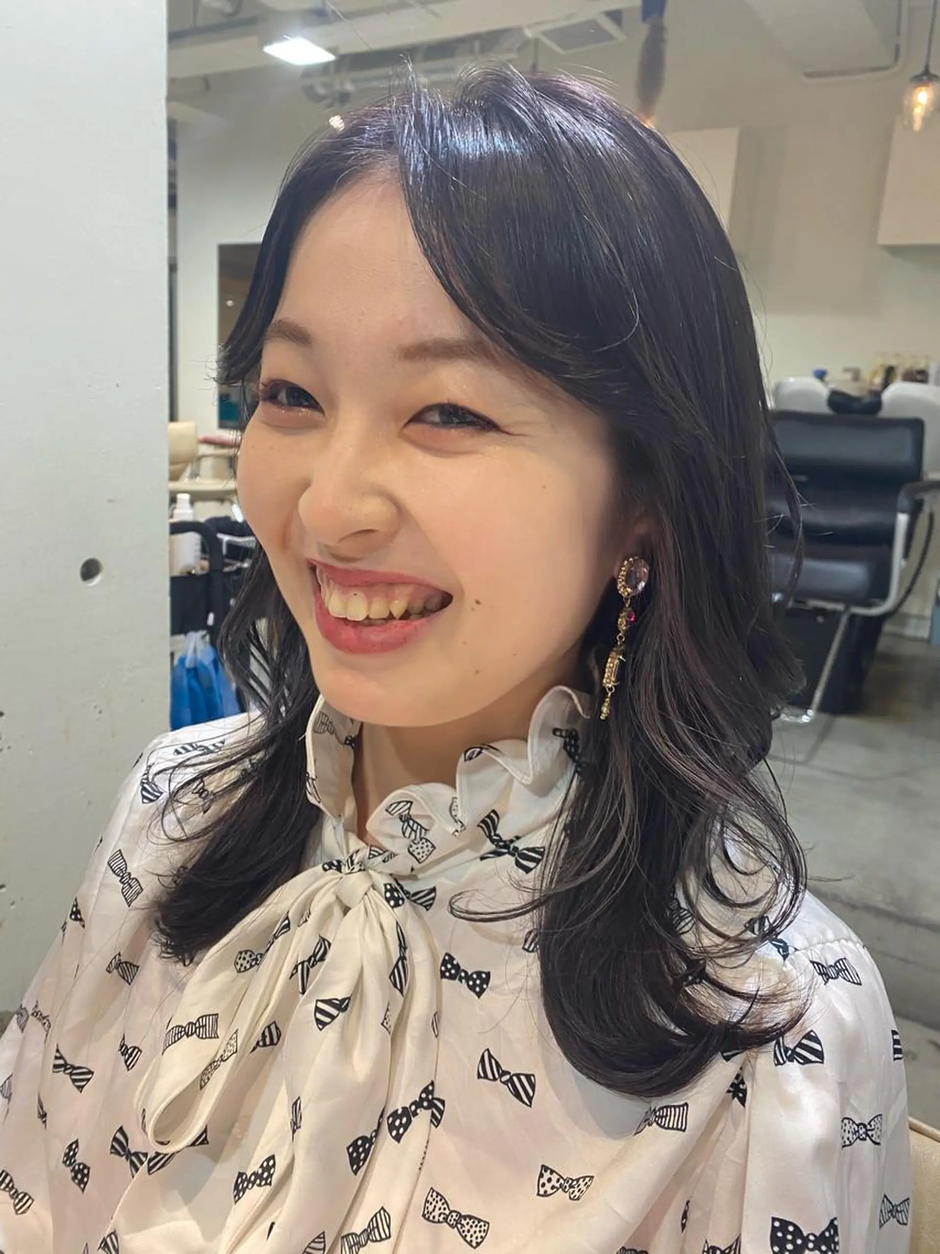 セミロング カラー パーマ美容師 hanaのヘアスタイル