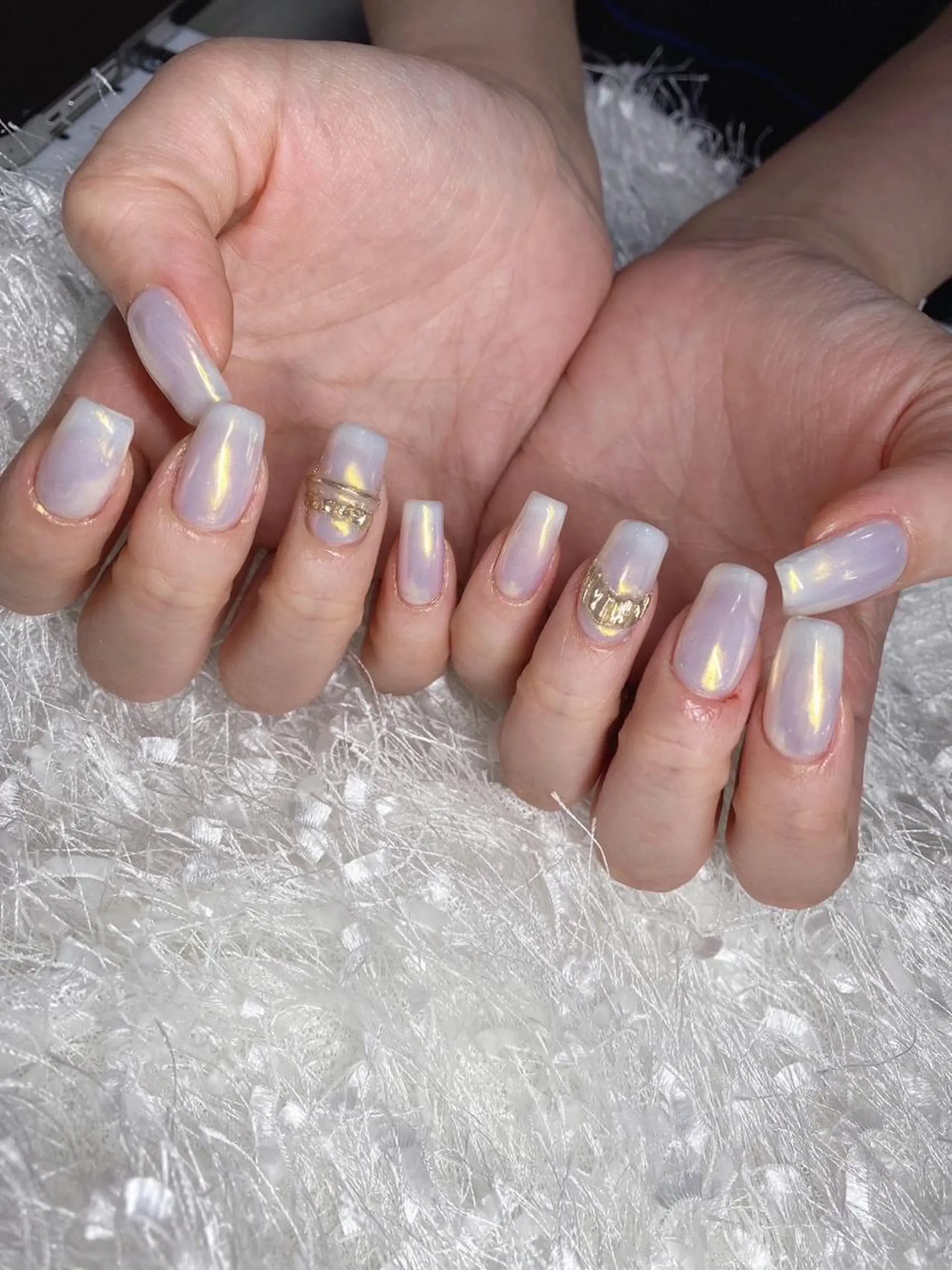 ネイル オーロラネイル 長さ出し ジェルネイル グラデーション 韓国ネイル ハンドネイル Nail&eye Belire 新宿のネイルデザイン