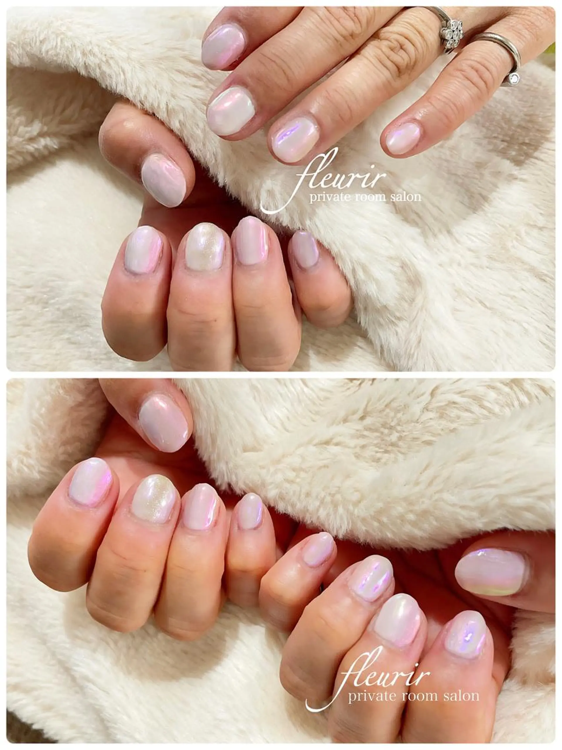 ネイル オーロラネイル ニュアンスネイル ピンク パープル フルリール 【プライベートサロンのネイルデザイン