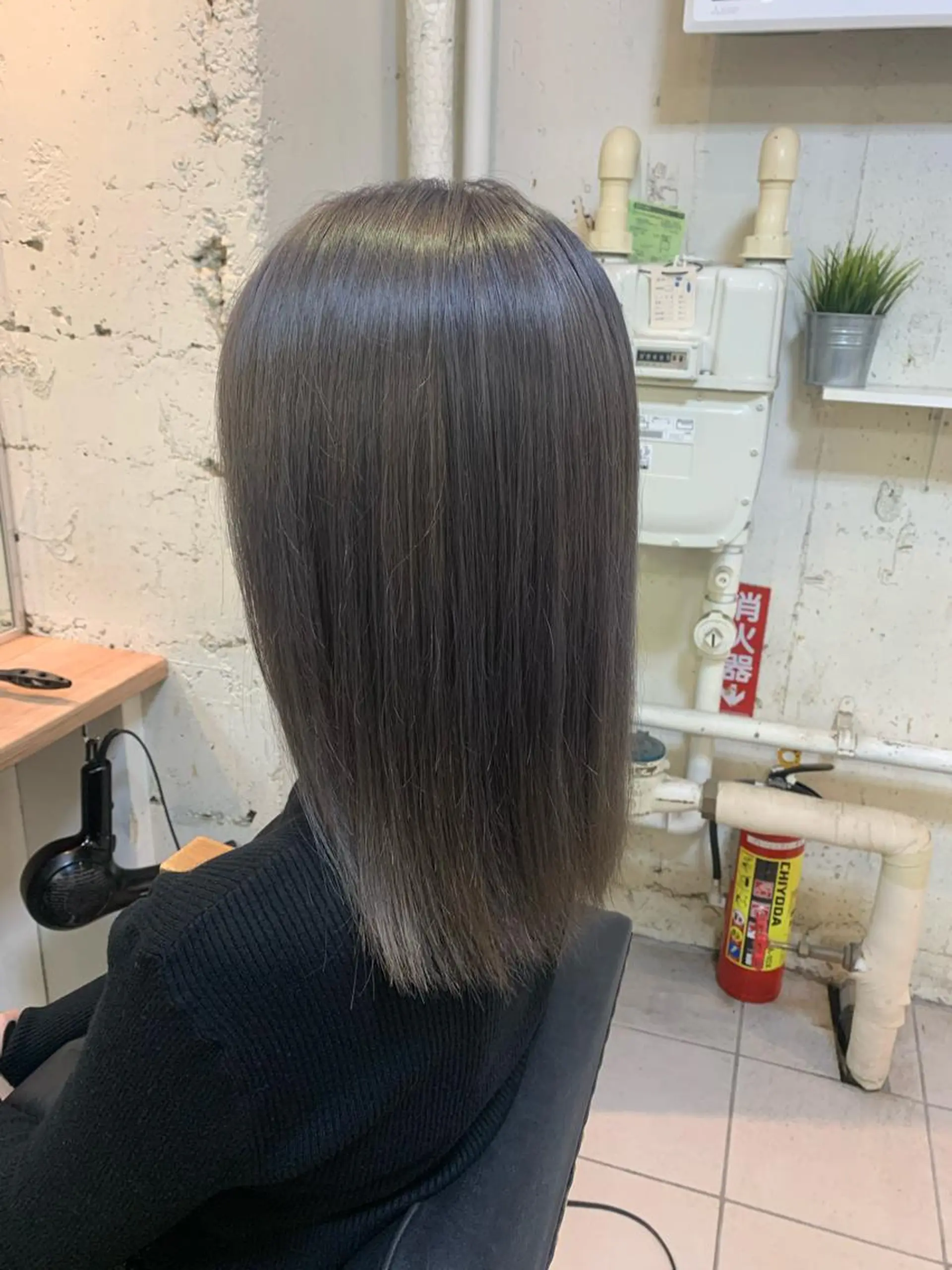 セミロング ヘアカラー トリートメント 髪質改善ストレート/ ブリーチ／渋谷　福田のヘアスタイル