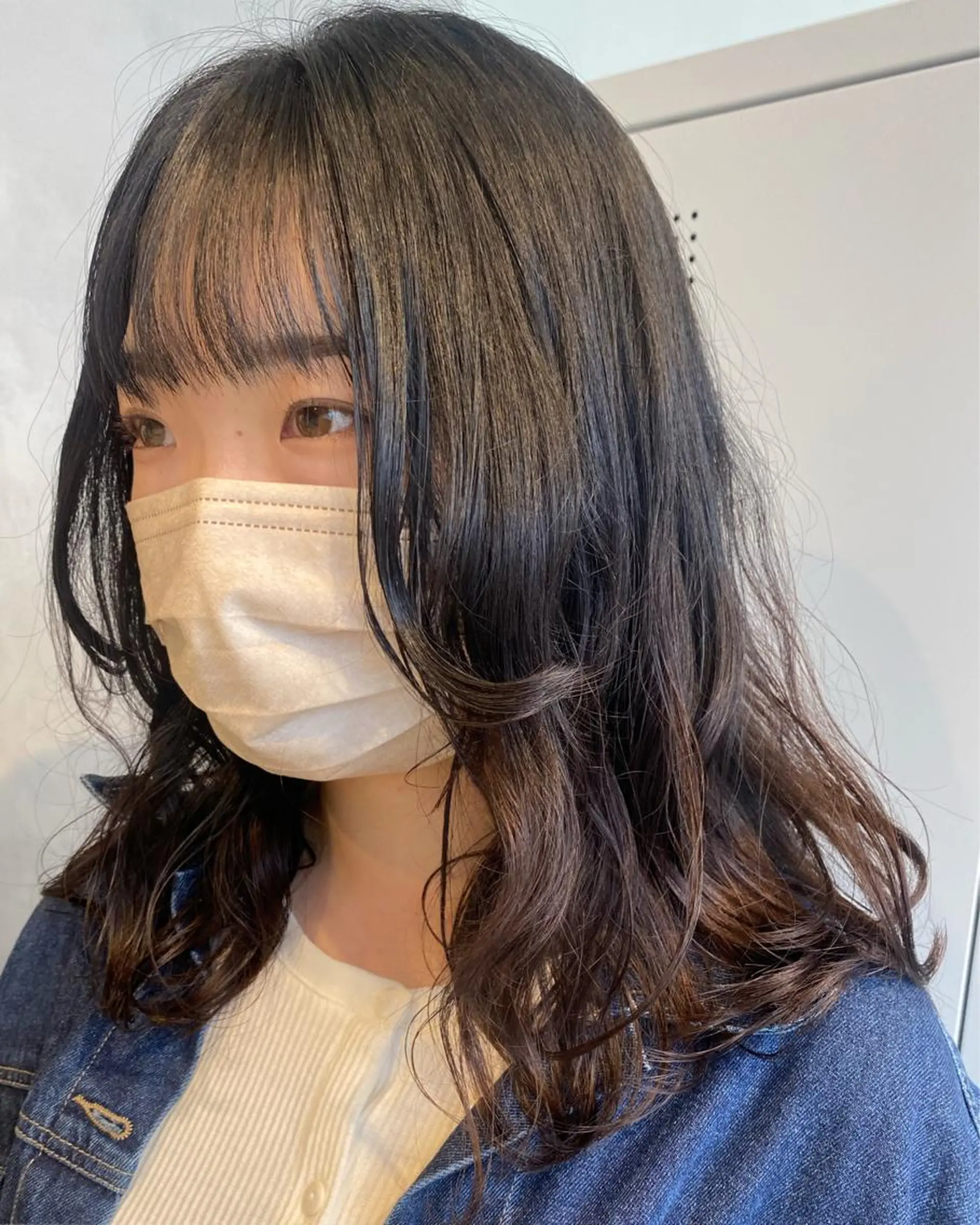 ミディアム パーマ カット パーマ トリートメント デザインカラー/パー マ🦖外岡咲希🦖のヘアスタイル