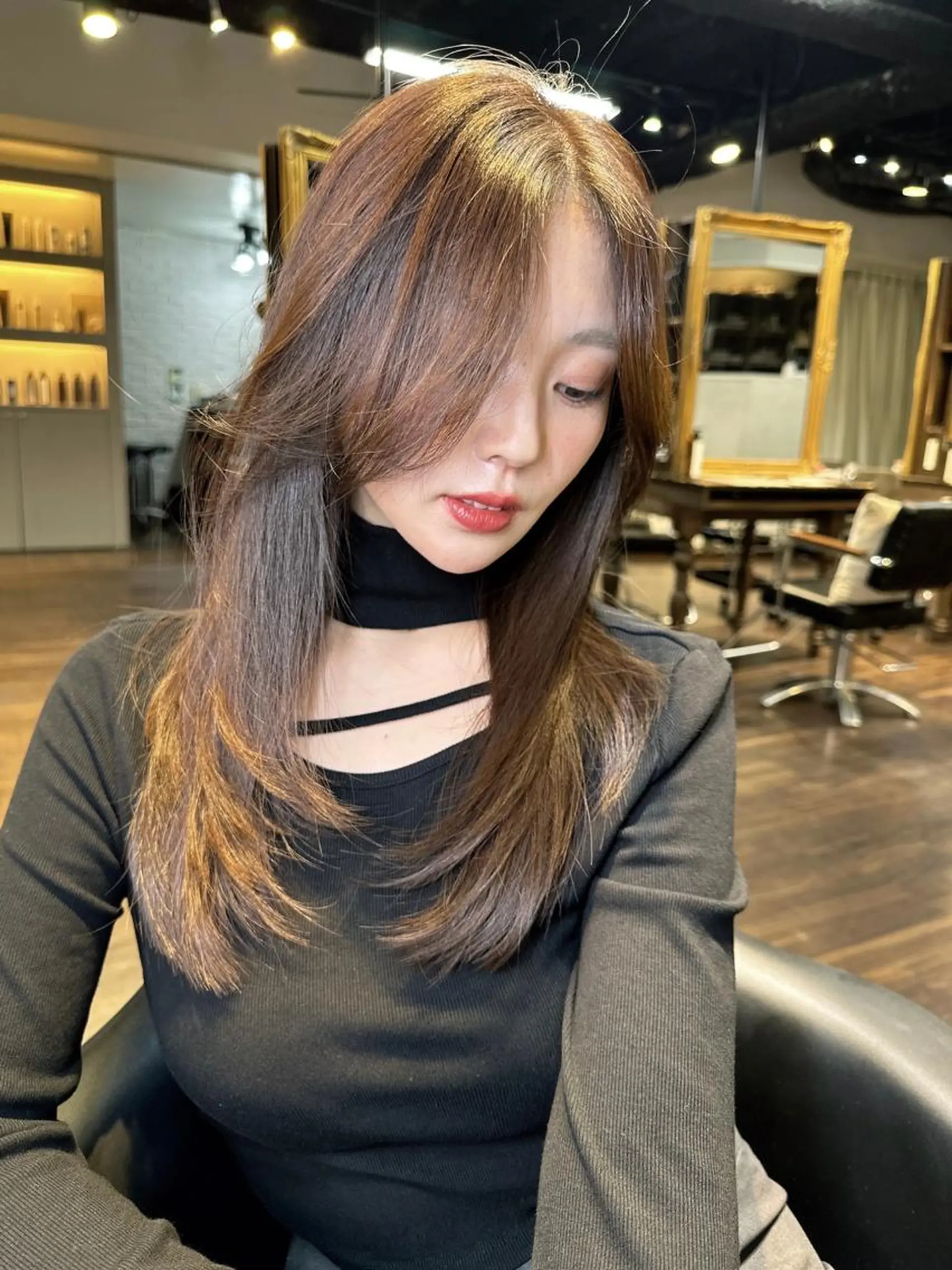 ロング 髪質改善 レイヤーカット トリートメント ワンホンヘア ワンホンヘア ケラチン/Kaitoのヘアスタイル