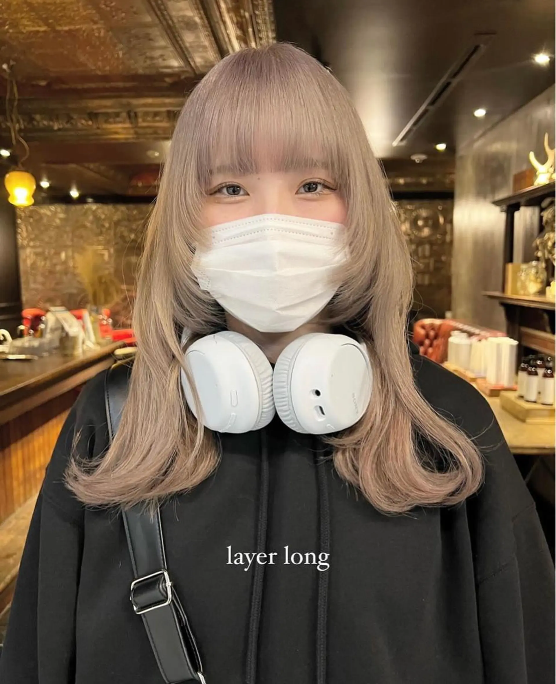 ミディアム カラー ブリーチ ダブルカラー 顔まわりレイヤー 顔周りカット レイヤーカット カット ヘアカラー haco＋所属・圧倒的デザイン力 店長🎨RENAのヘアスタイル