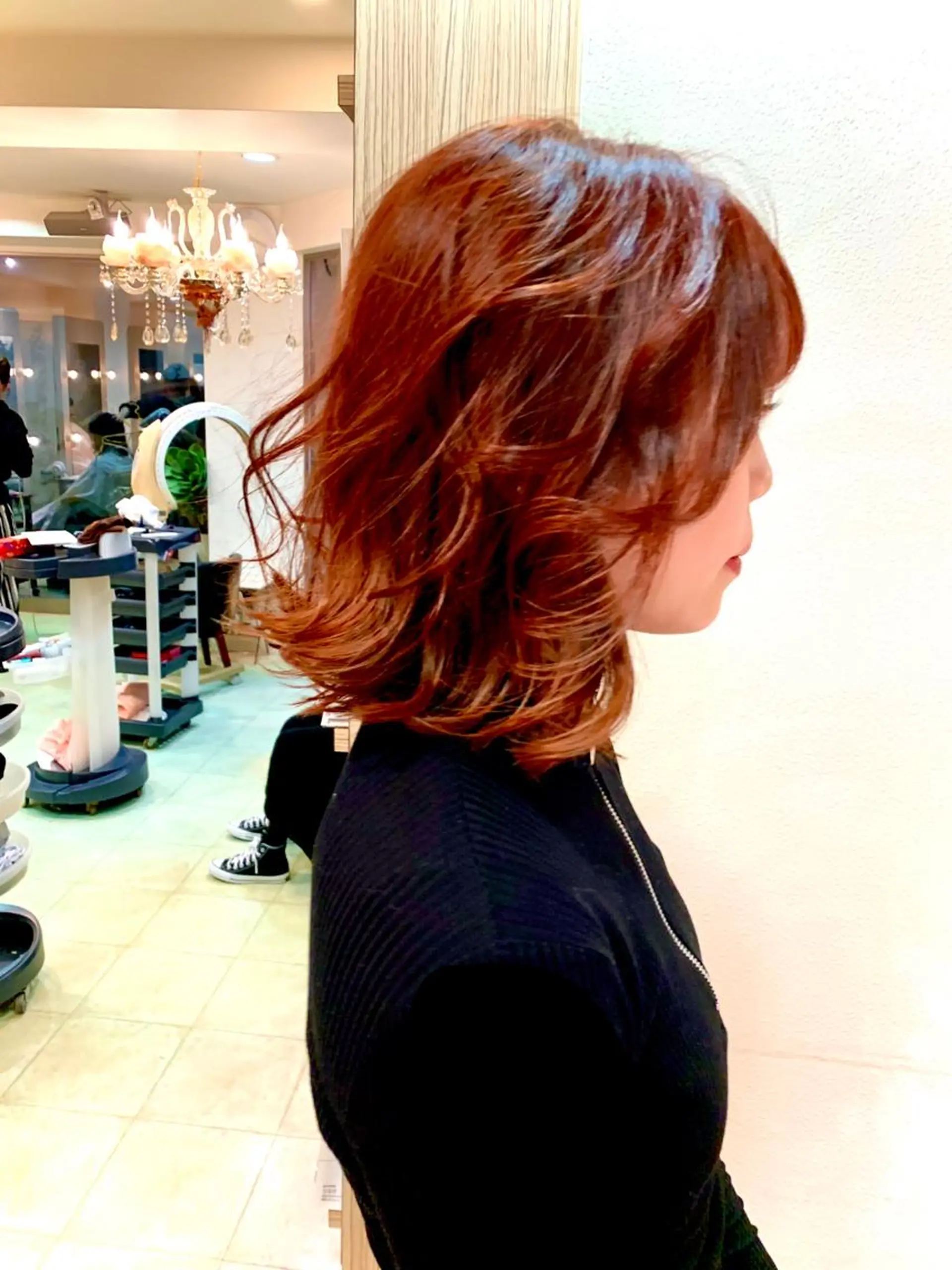 ミディアム カラー オレンジ ピンクカラー ヘアカラー nishimura makotoのヘアスタイル