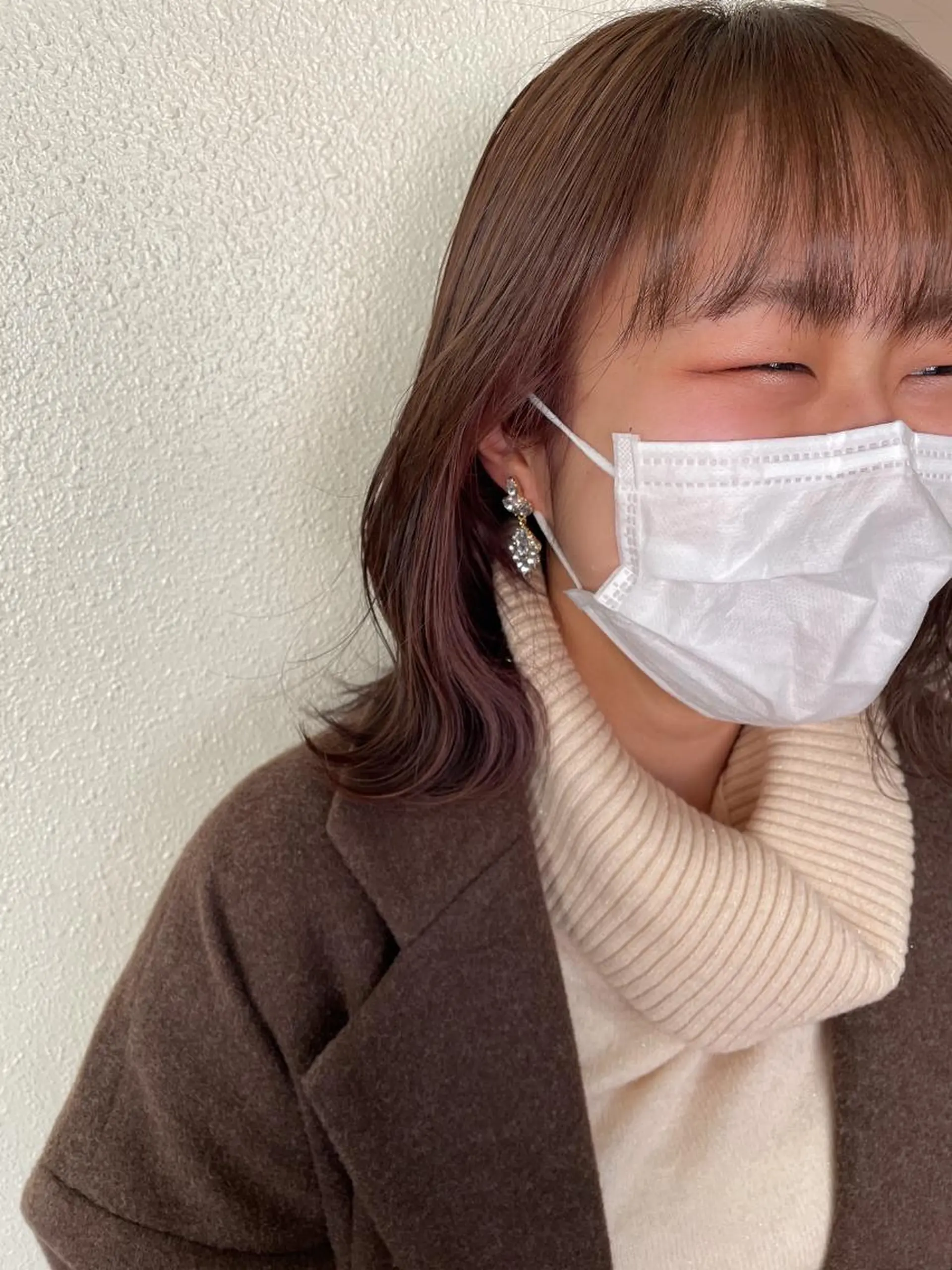 ミディアム カラー ヘアアレンジ インナーカラー くびれヘア ワンホンヘア 韓国ヘア🖤 YURINAのヘアスタイル