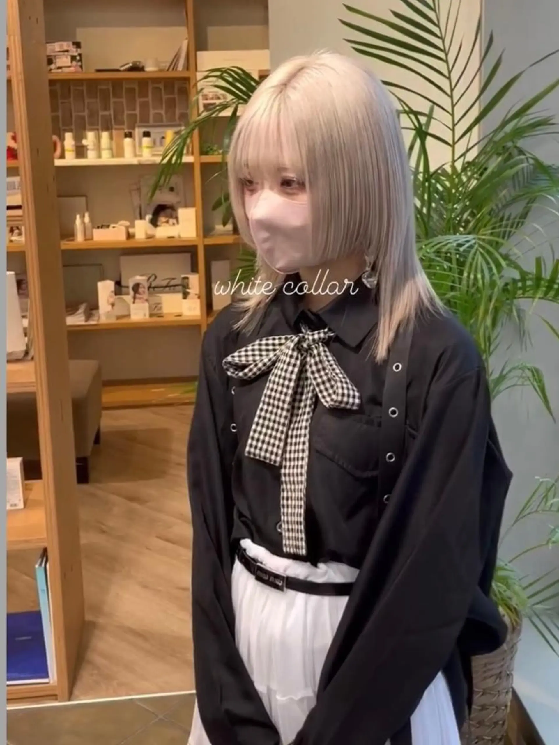 ミディアム カラー ショートボブ ミディアムパーマ バレイヤージュ ブリーチ ケアブリーチ デザインカラーEir 茶屋町/田村のヘアスタイル