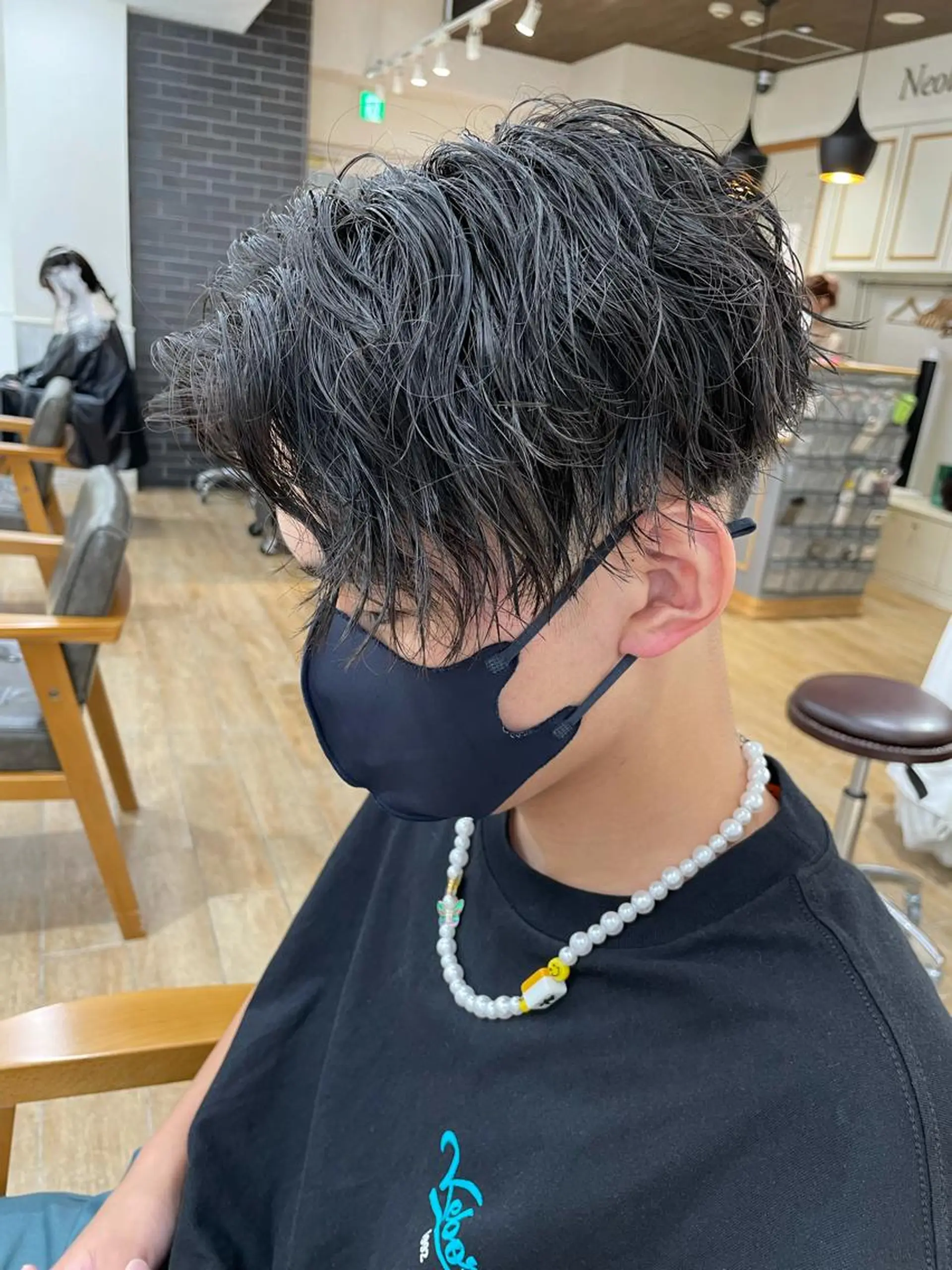 ショート パーマ メンズ 🤎ベージュカラー 🐶メンズパーマのヘアスタイル