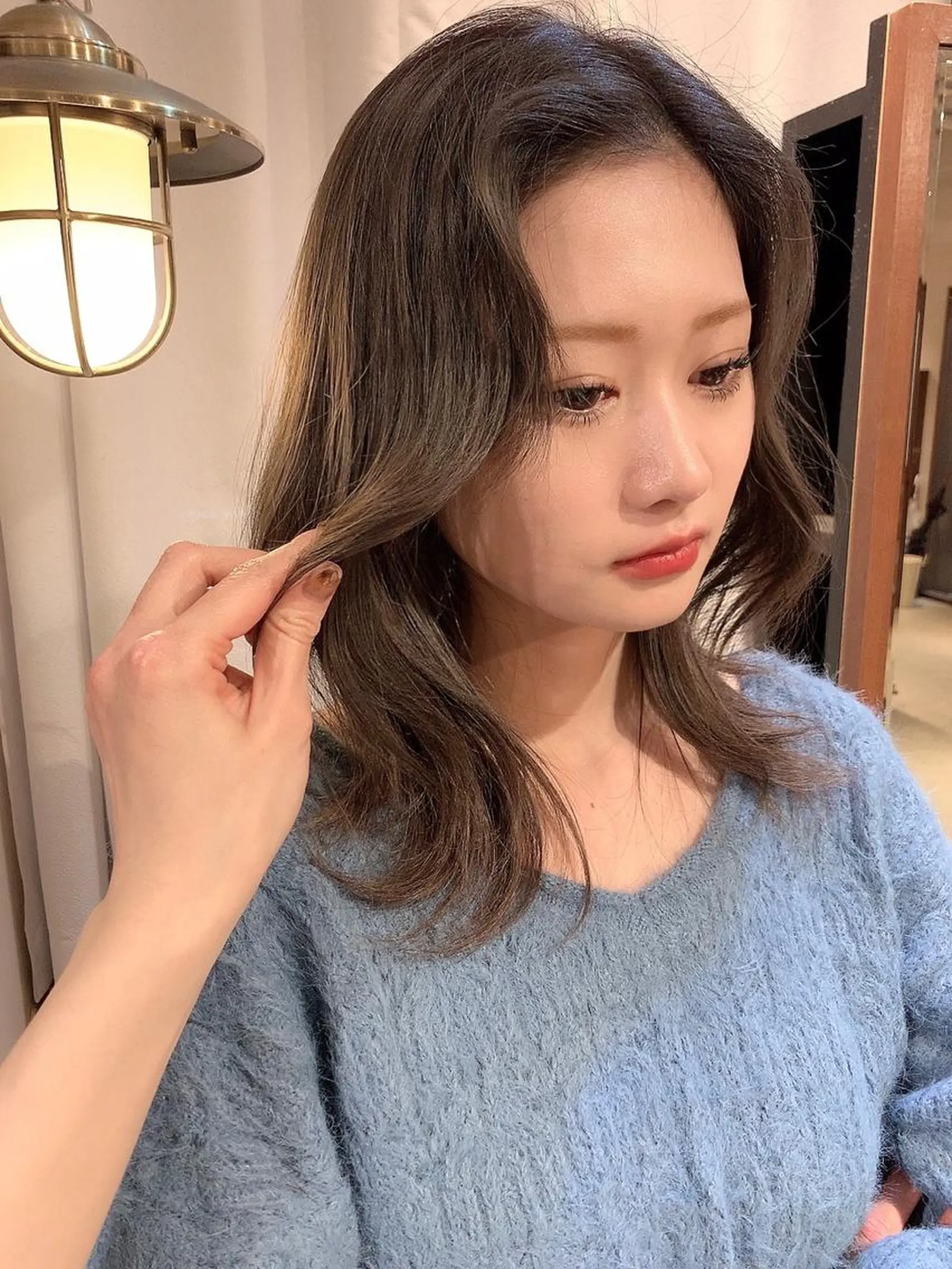 ミディアム カラー ヘアアレンジ maoブリーチ無し 似合わせカラーのヘアスタイル