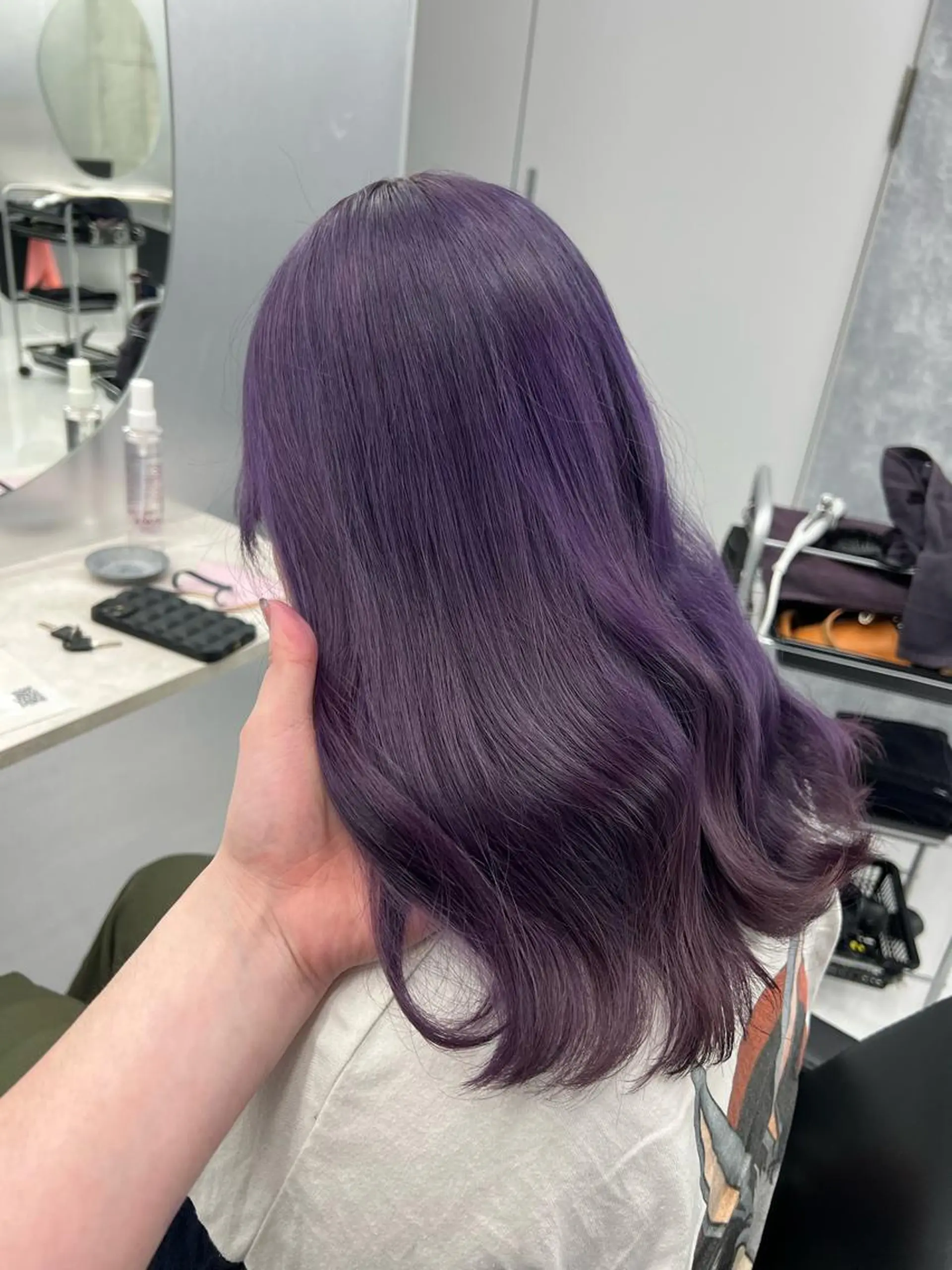 ロング カラー ブリーチ ヘアカラー トリートメント ヘアセット 👑垢抜け韓国ヘア ハッシュカット唯澄のヘアスタイル