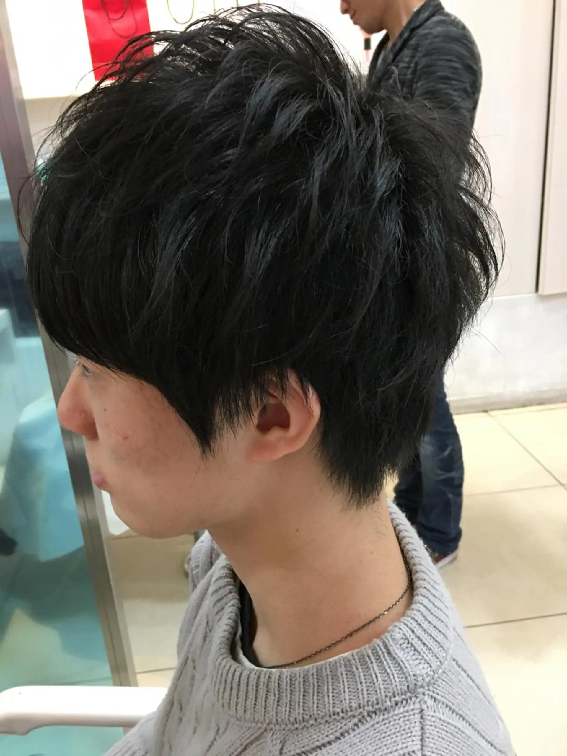 ショート メンズ ショートヘア 髪質改善× ハイライト溝江のヘアスタイル