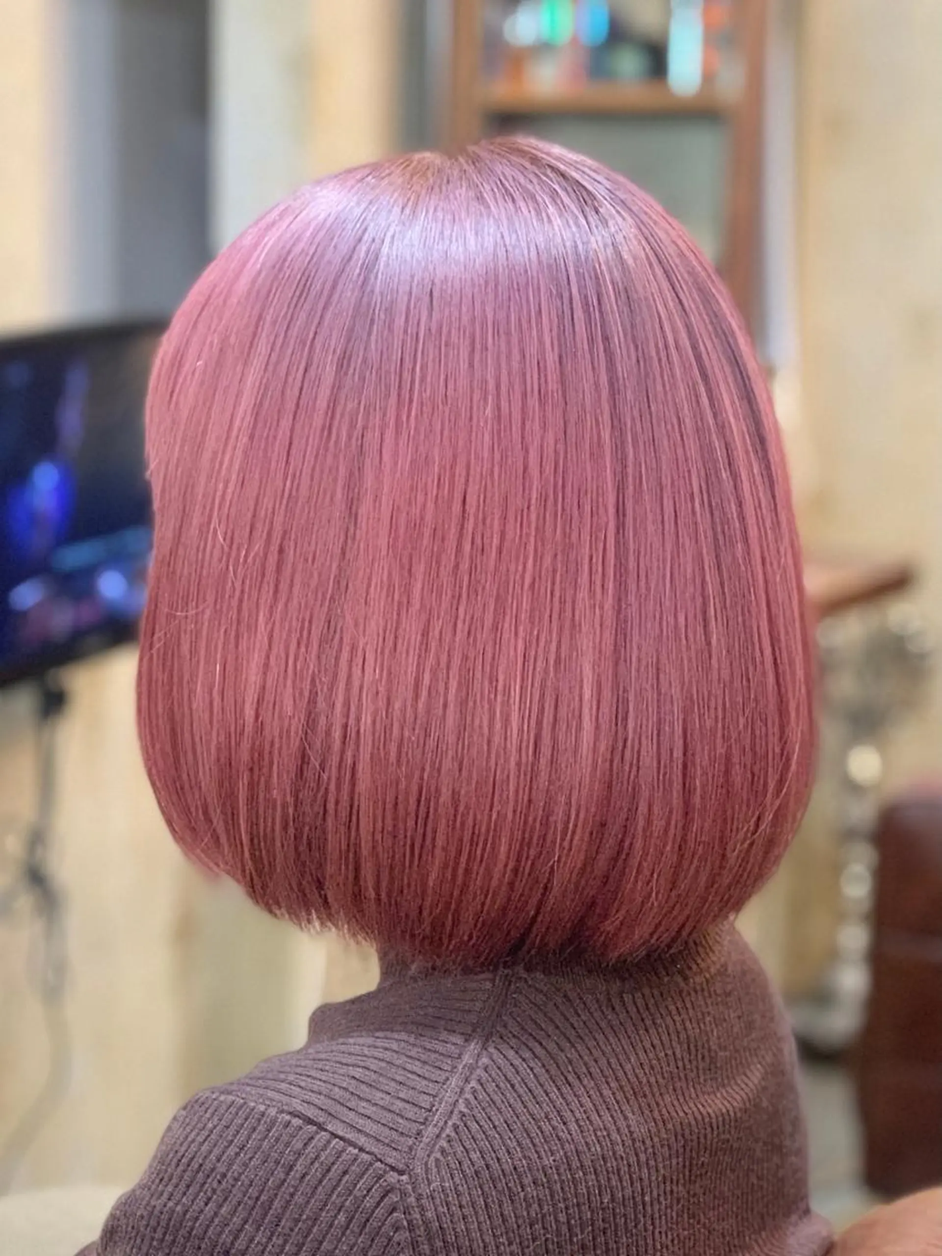 ミディアム カラー ラベンダーカラー ラベンダーピンク ピンクカラー ボブ ヘアカラー トリートメント クバガワ シュンのヘアスタイル