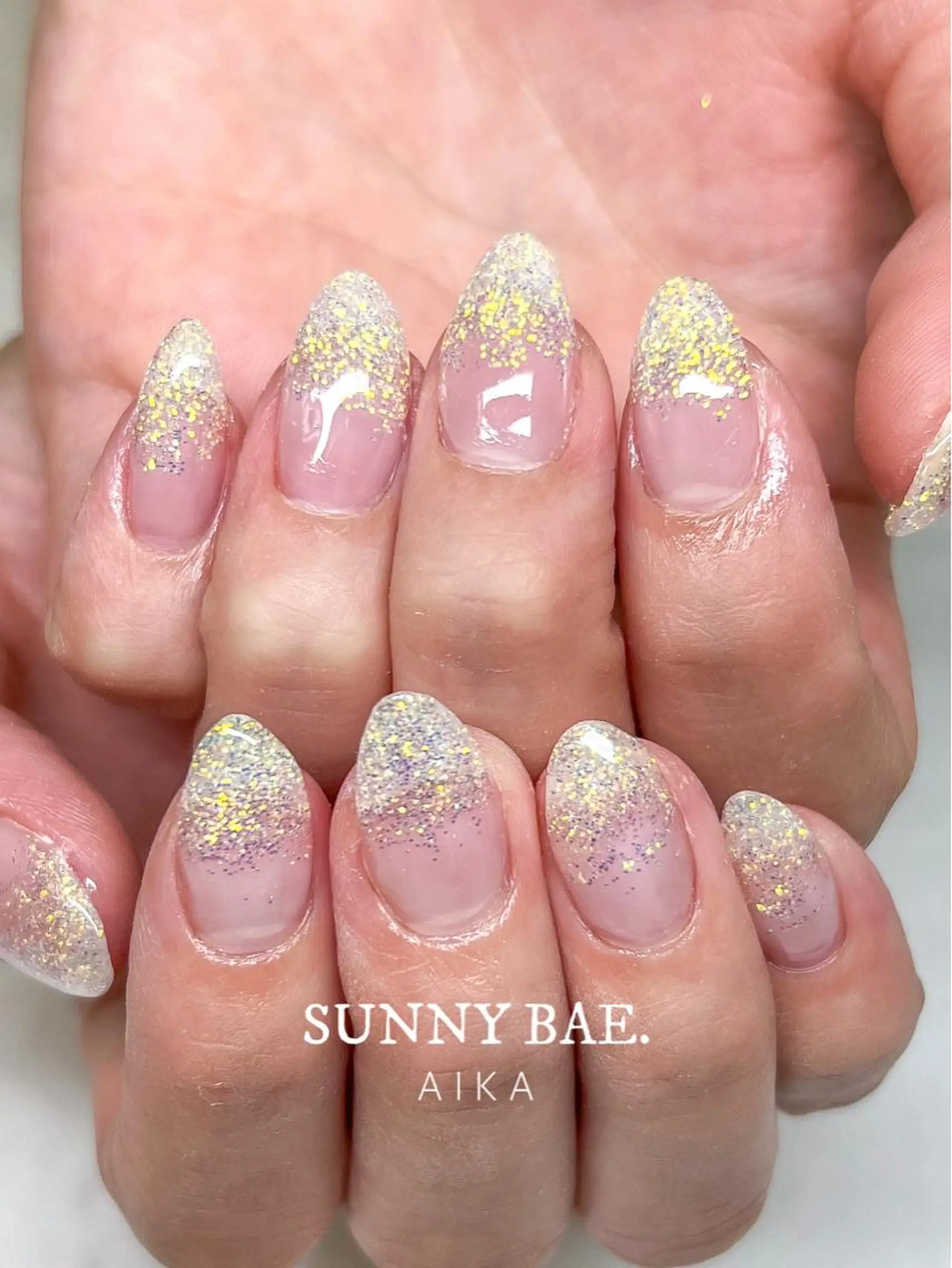 ショート ネイル ショートヘア アートネイル ジェルネイル キラキラネイル ロングネイル SUNNY BAE.所属・Made By AIKAのネイルデザイン