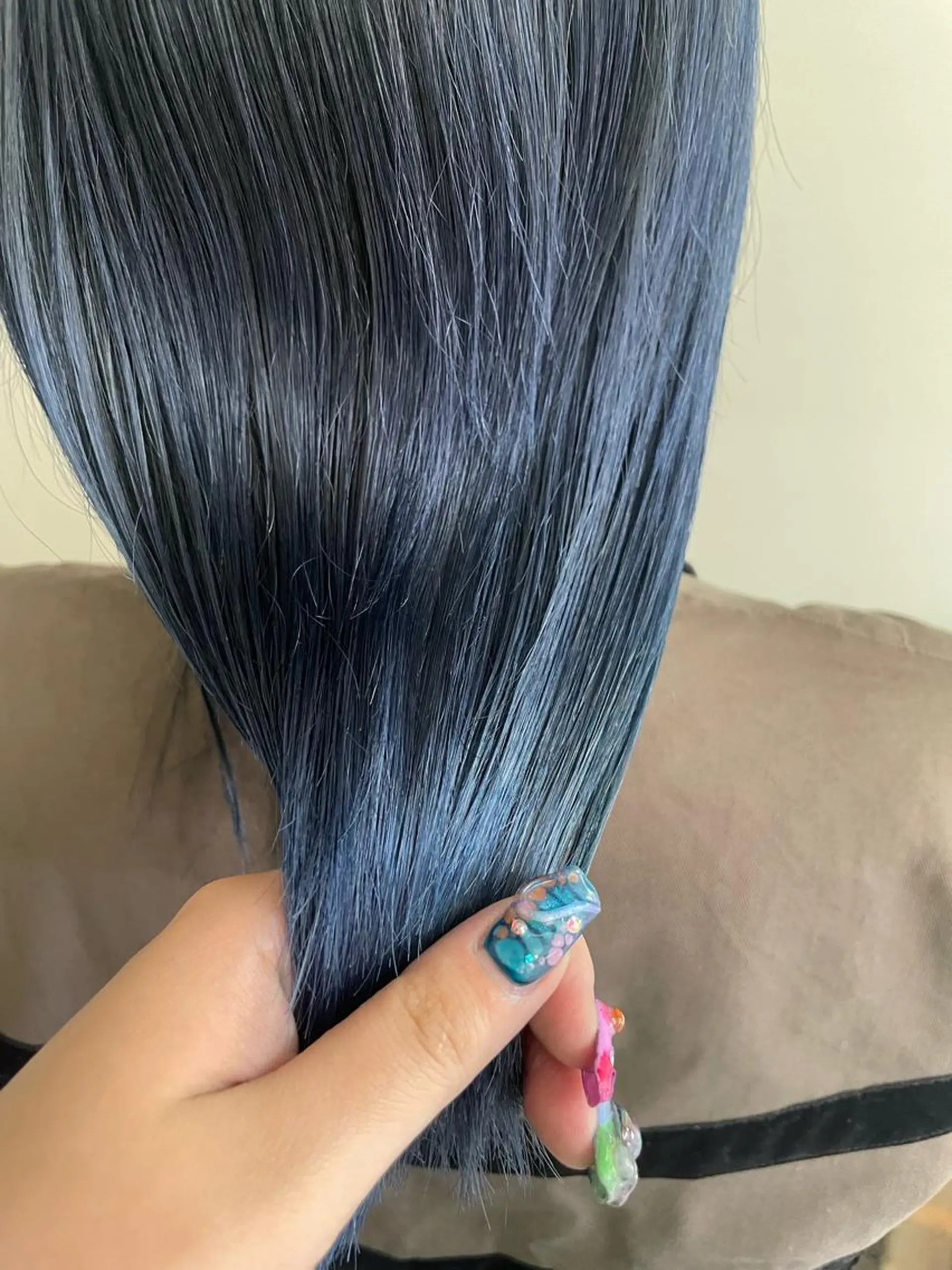 カラー ブルーカラー ヘアカラー hair&nail ☯️アイリ☯️のネイルデザイン