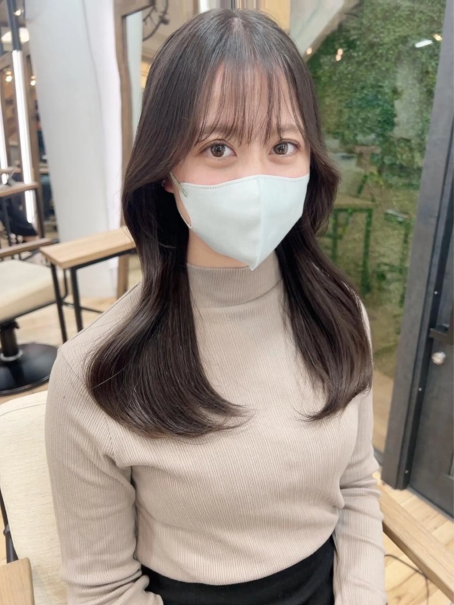 セミロング くびれヘア カット ヘアカラー 🩶韓国/似合わせ/ さわ🩶のヘアスタイル