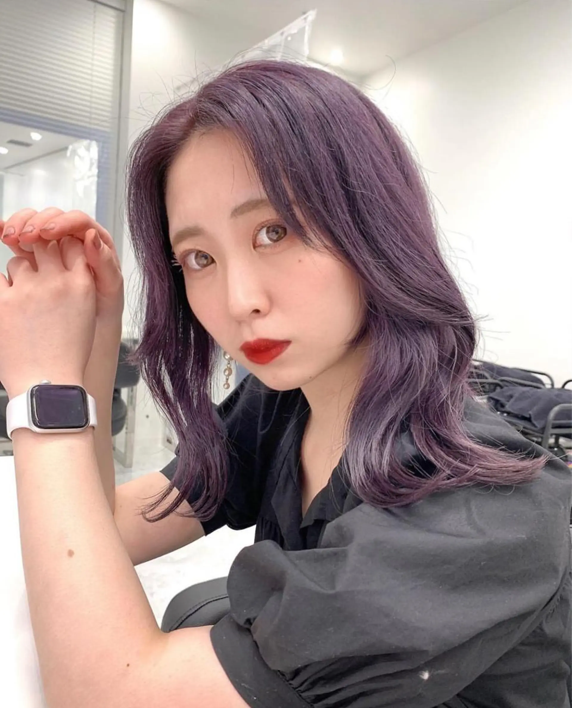 セミロング カット トリートメント RIKO👼🏻💓 韓国ガーリーのヘアスタイル