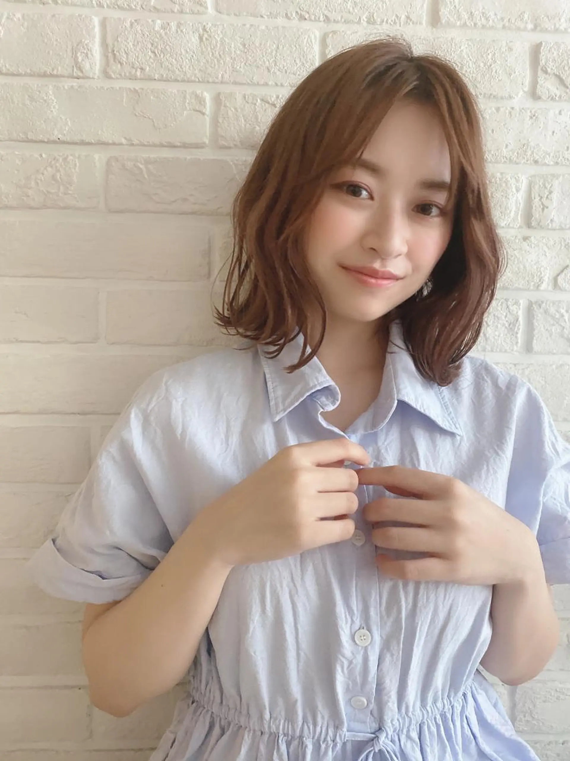 ミディアム カット ヘアカラー なりたいが叶う ながしまじゅんきのヘアスタイル