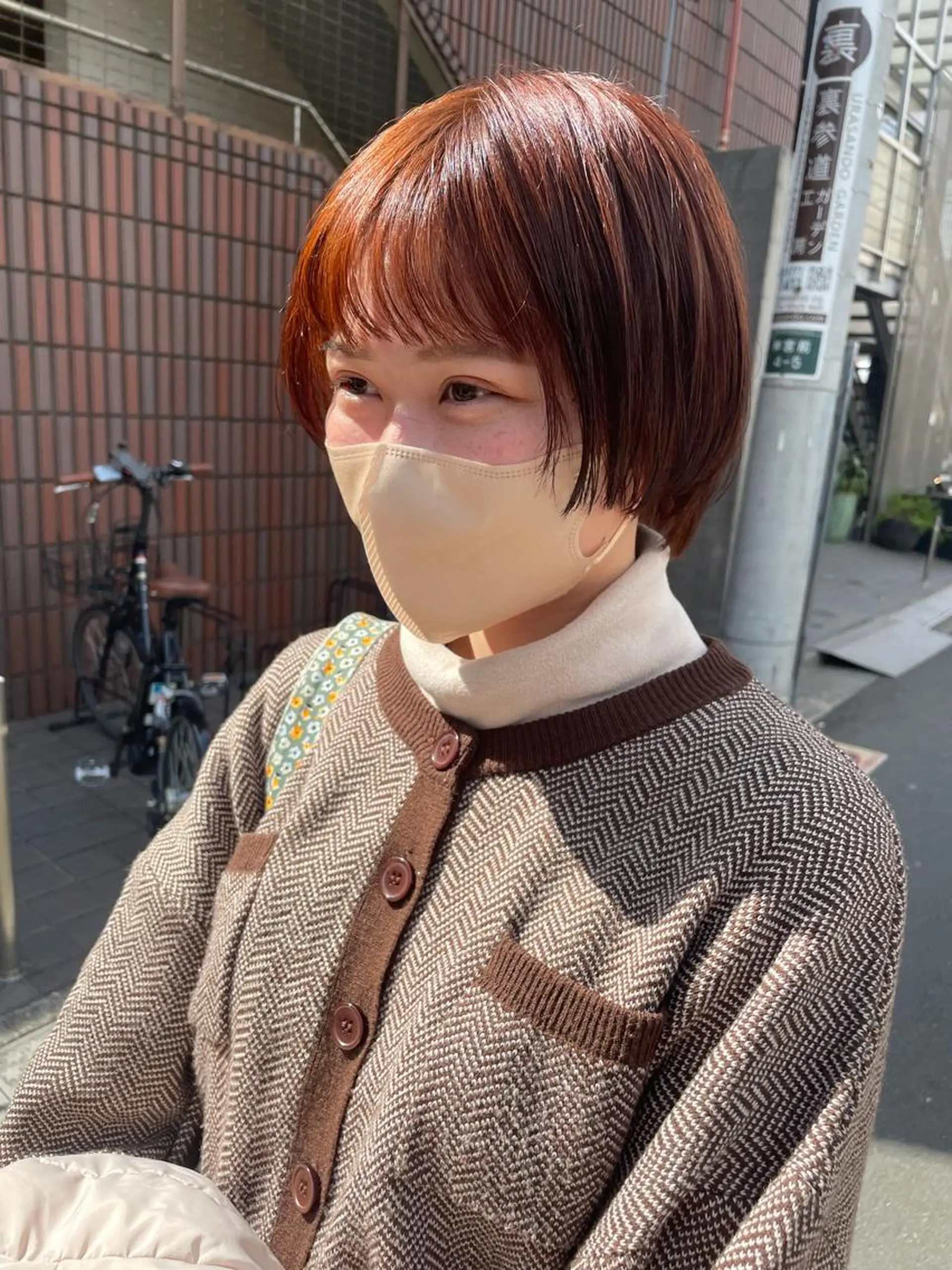 ショート カラー パーマ ヘアアレンジ ブリーチ ブリーチなしカラー オレンジ カット トリートメント 髪質改善カラー&TR 縮毛矯正/弱酸性矯正のヘアスタイル