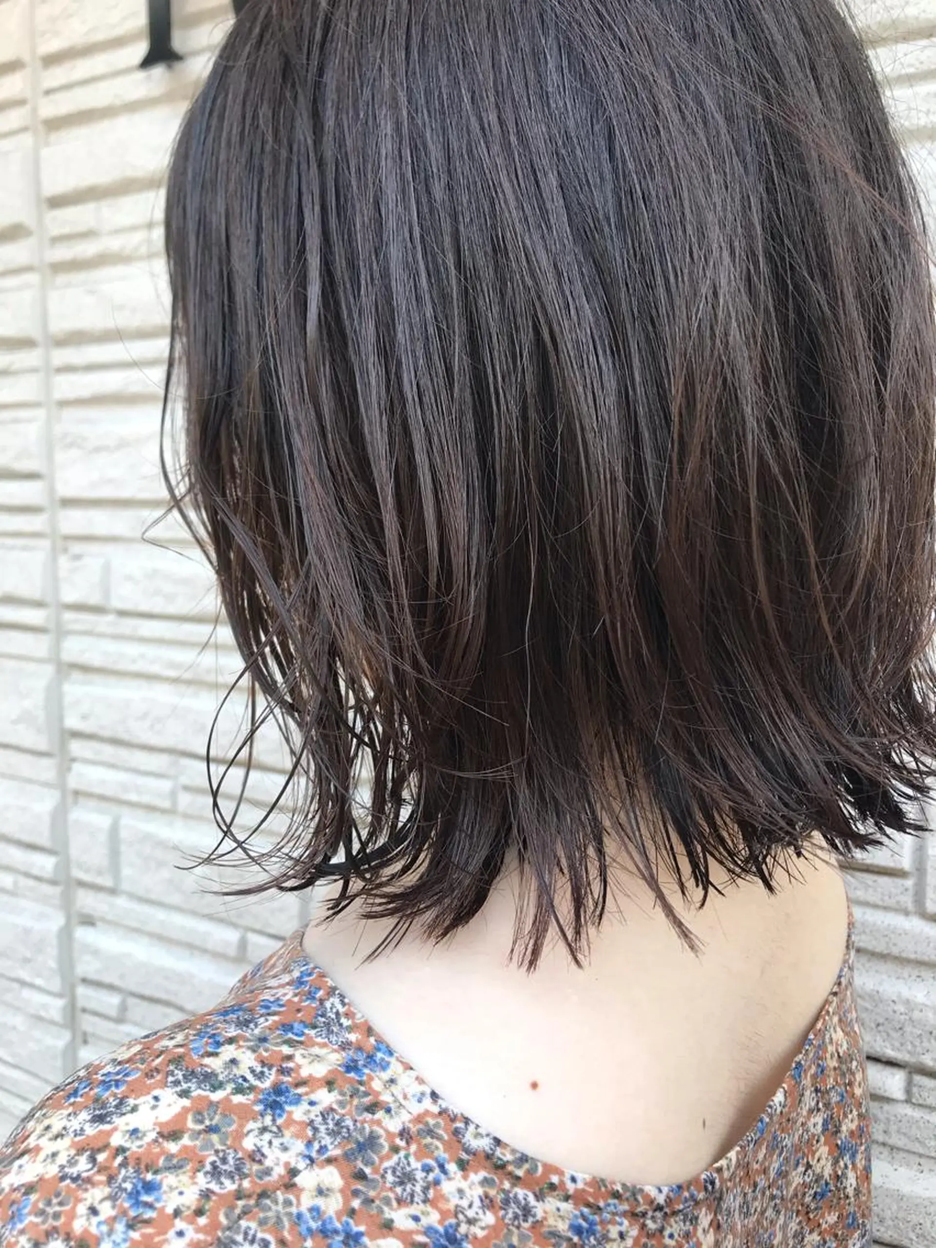 ミディアム 暖色カラー🍊 ボブ🌿顔周りcutのヘアスタイル