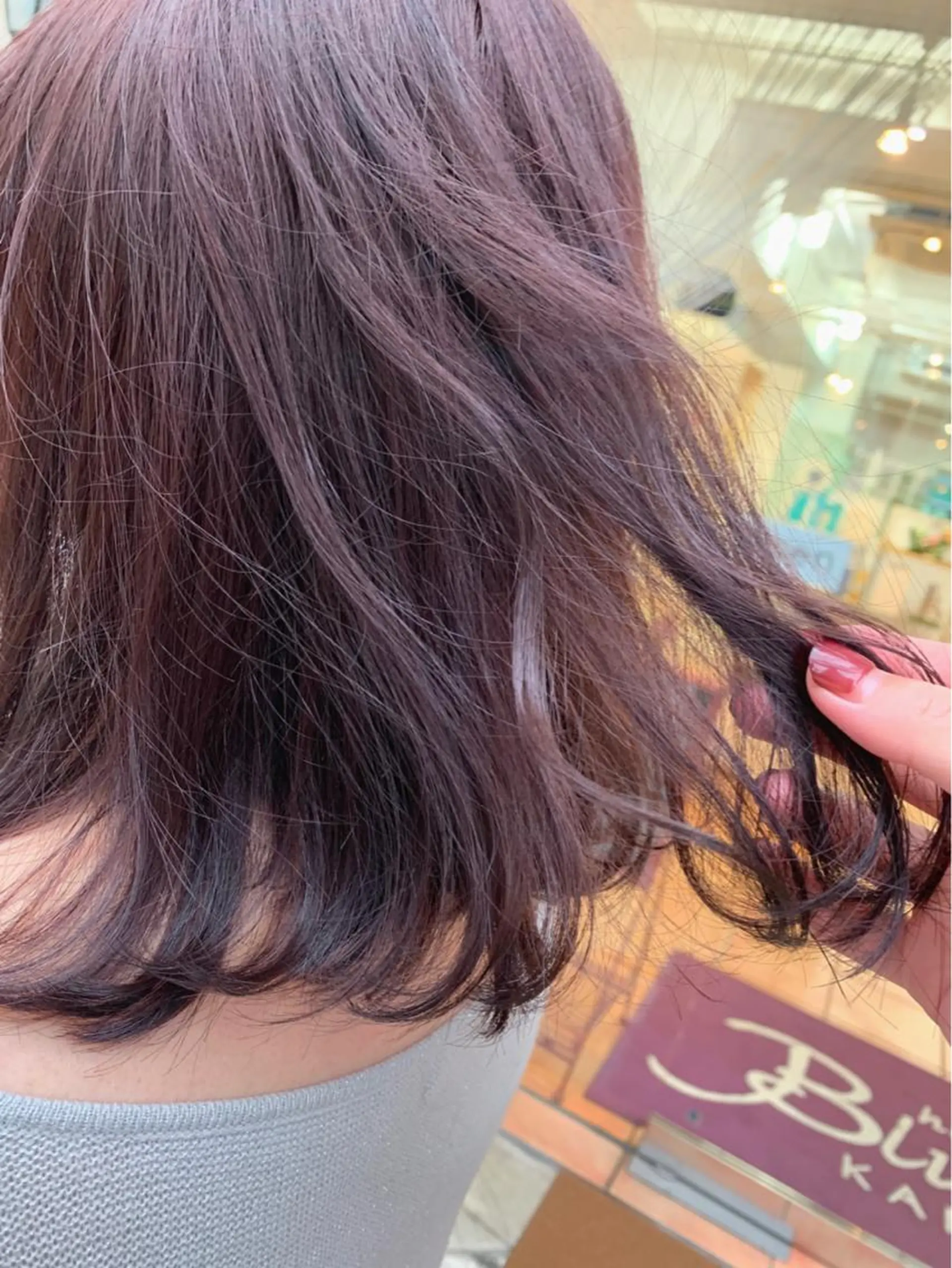 ミディアム カラー 黒髪 ラベンダーカラー ラベンダーピンク ピンクカラー ayaka 大宮のヘアスタイル