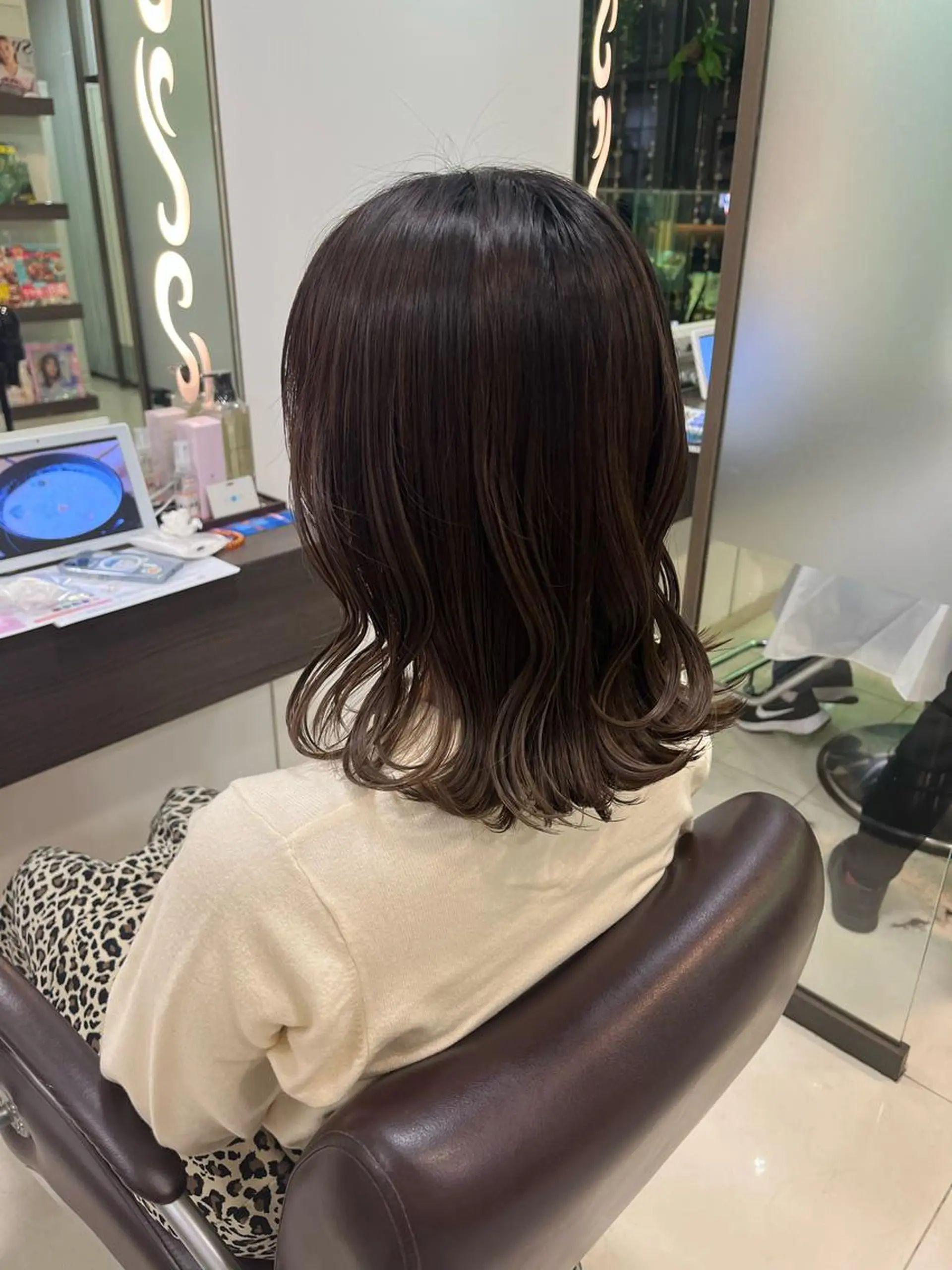 ミディアム 韓国風ヘア ぷつっとボブ/ちゅる ピンク/mika☆のヘアスタイル