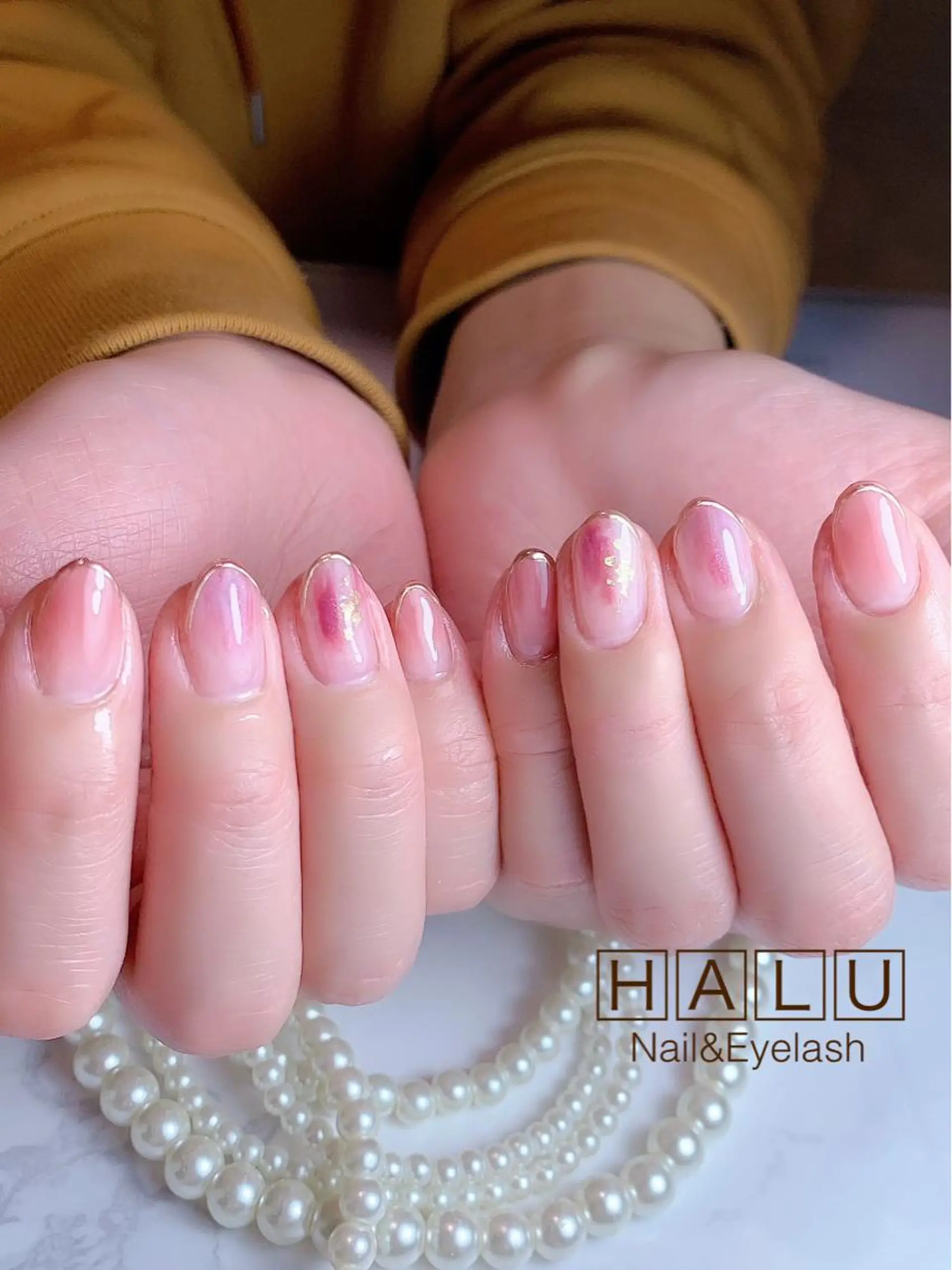 ネイル アートネイル フレンチネイル ミラーネイル HALU ハルのネイルデザイン