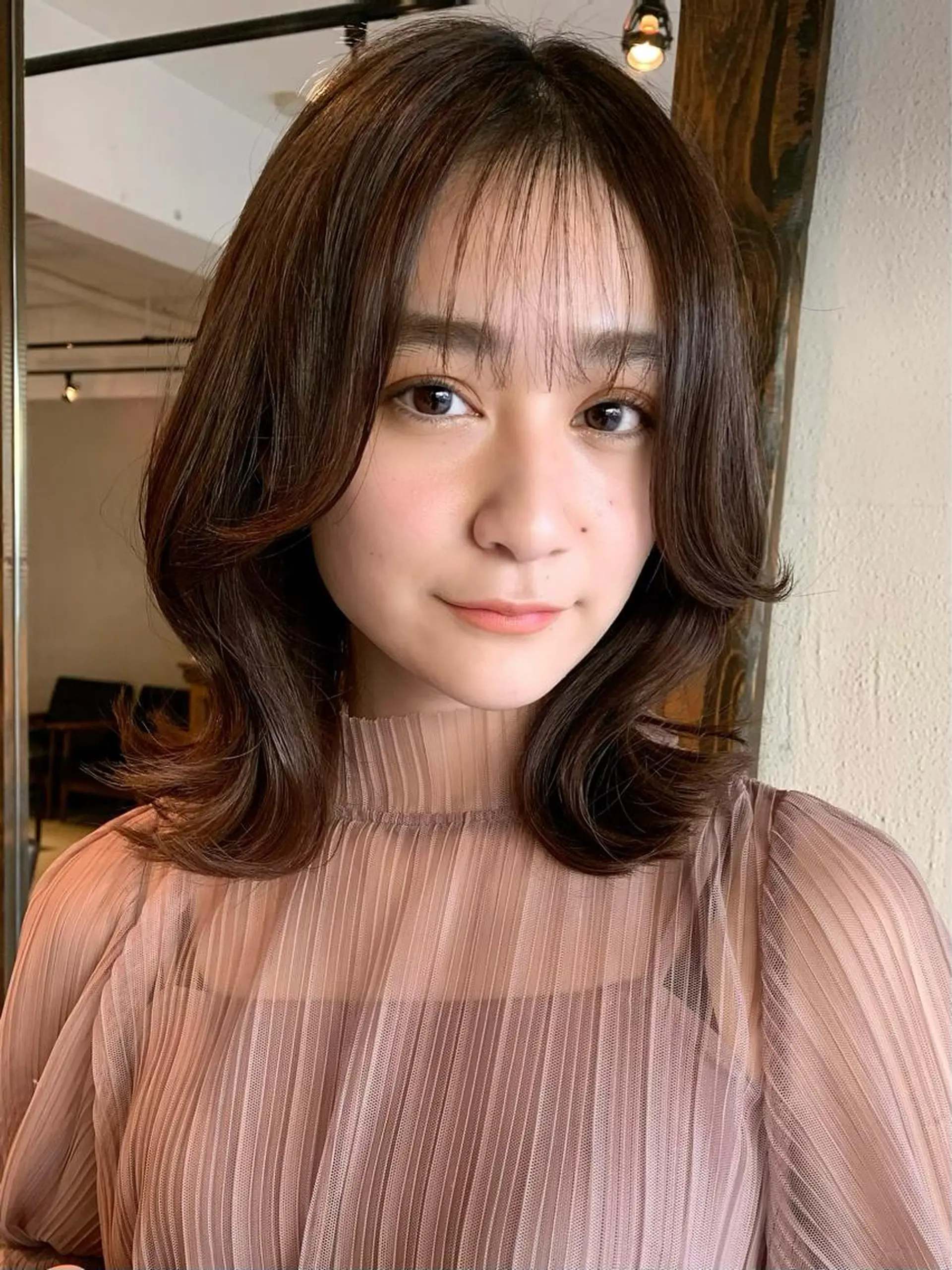 ミディアム カラー カット ヘアカラー トリートメント ヘッドスパ 透明感/オリーブ/ グレージュ/YUKAのヘアスタイル