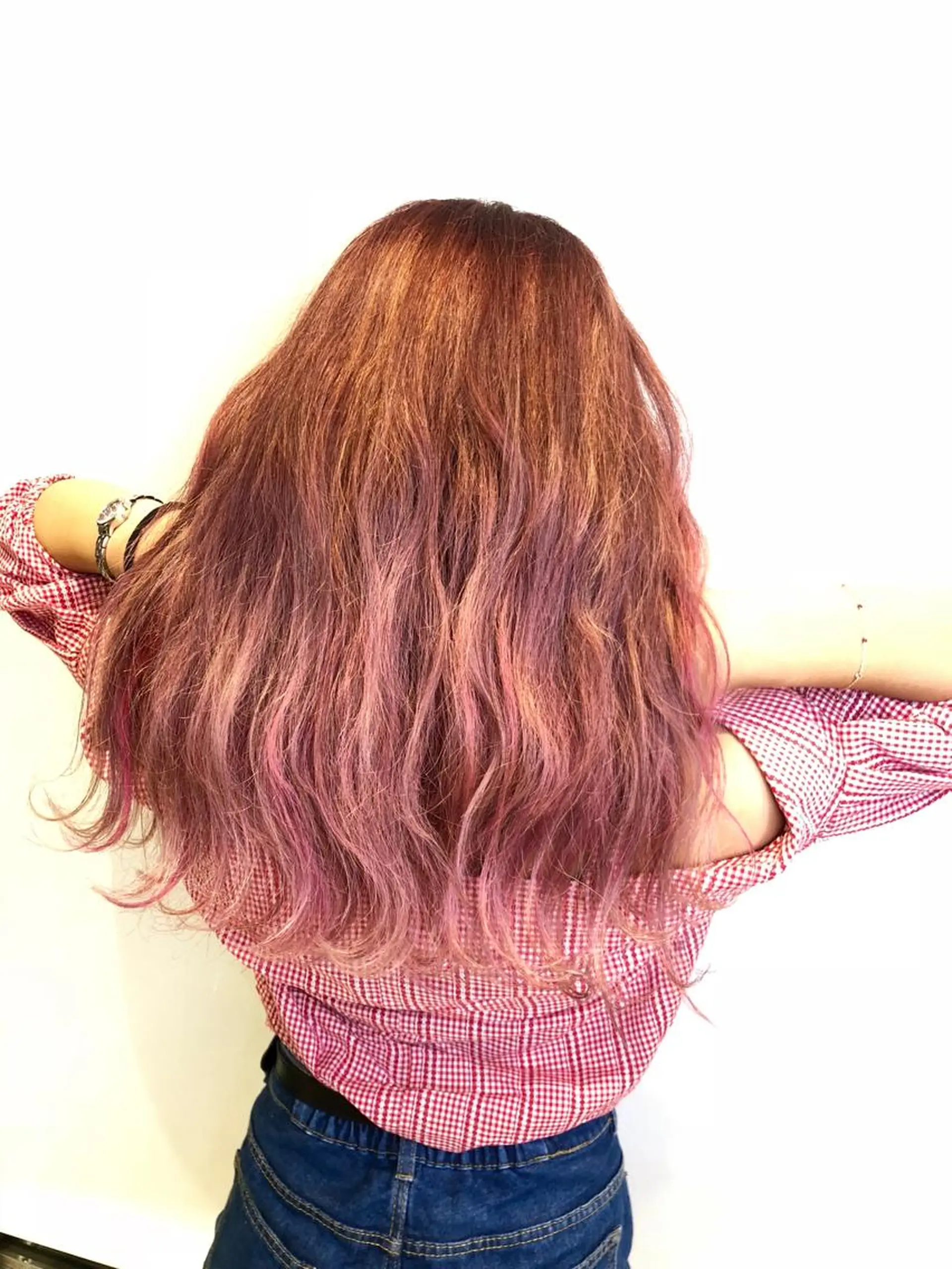 ロング カラー ヘアアレンジ ピンクカラー メンズパーマ特化/ KAORU/店長のヘアスタイル