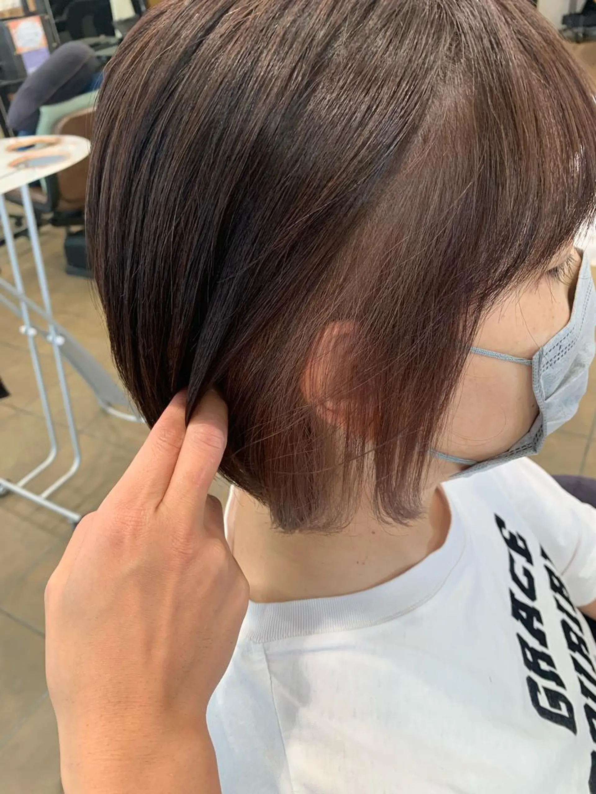 ショート カラー ベージュカラー インナーカラー カット ヘアカラー Ripps長居所属・メテオ ／ヘアカラー 西川菜実のヘアスタイル