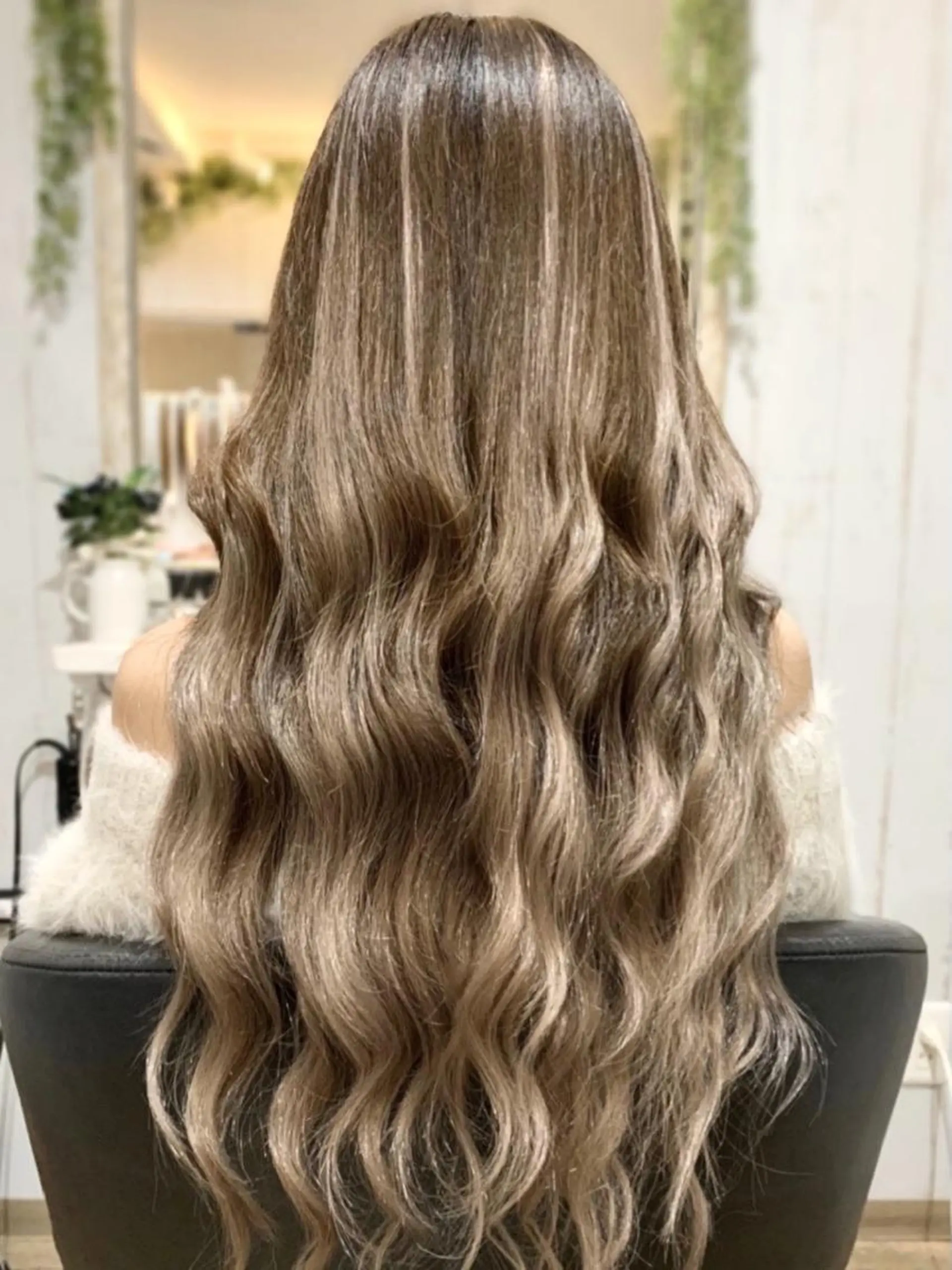 ロング カラー ヘアアレンジ チビ編み込みエクステ シールEXどぅ〜すのヘアスタイル