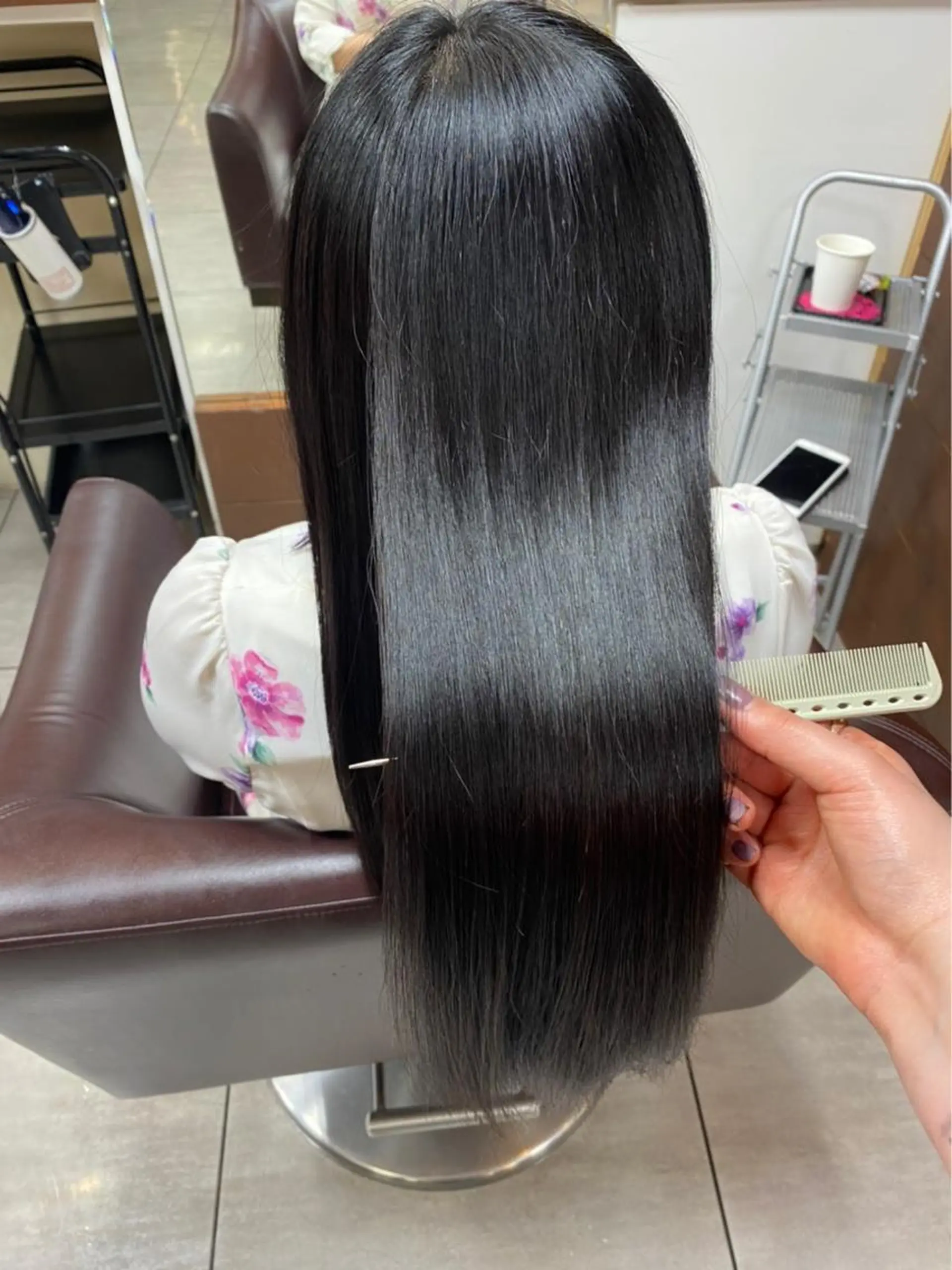 カット 縮毛矯正 トリートメント インナー×縮毛矯正 ピンクカラー澤井里菜のヘアスタイル