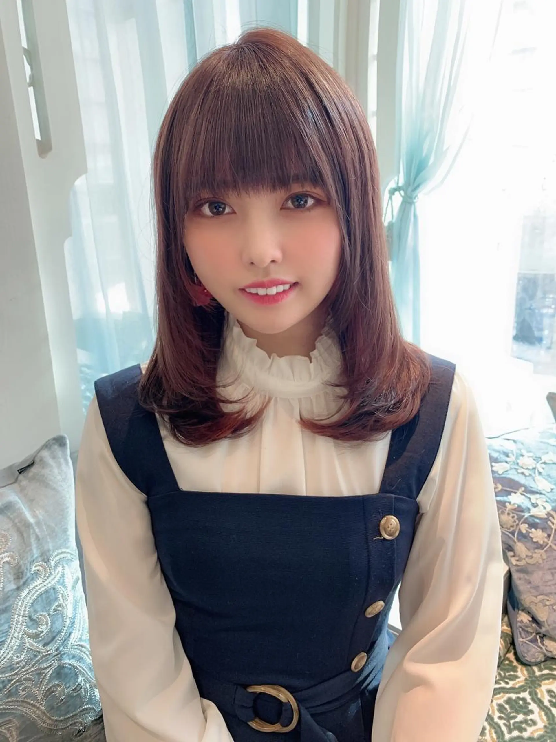 ミディアム カラー カット ヘアカラー トリートメント レイヤーカット/ 顔周り 五島巨幹のヘアスタイル