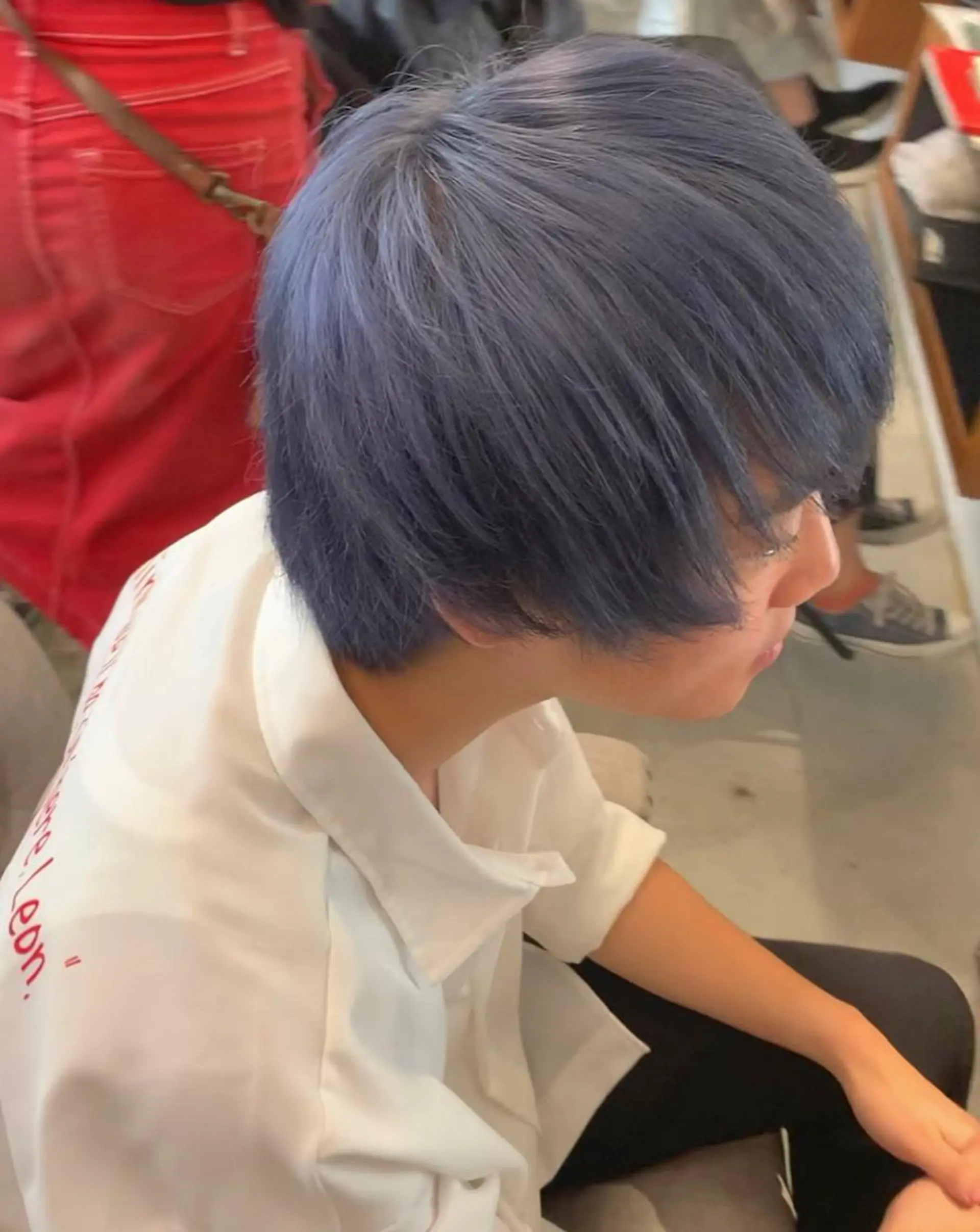 ショート カラー パーマ ヘアアレンジ メンズ ネイビーカラー NOGYI所属・野木 良平のヘアスタイル