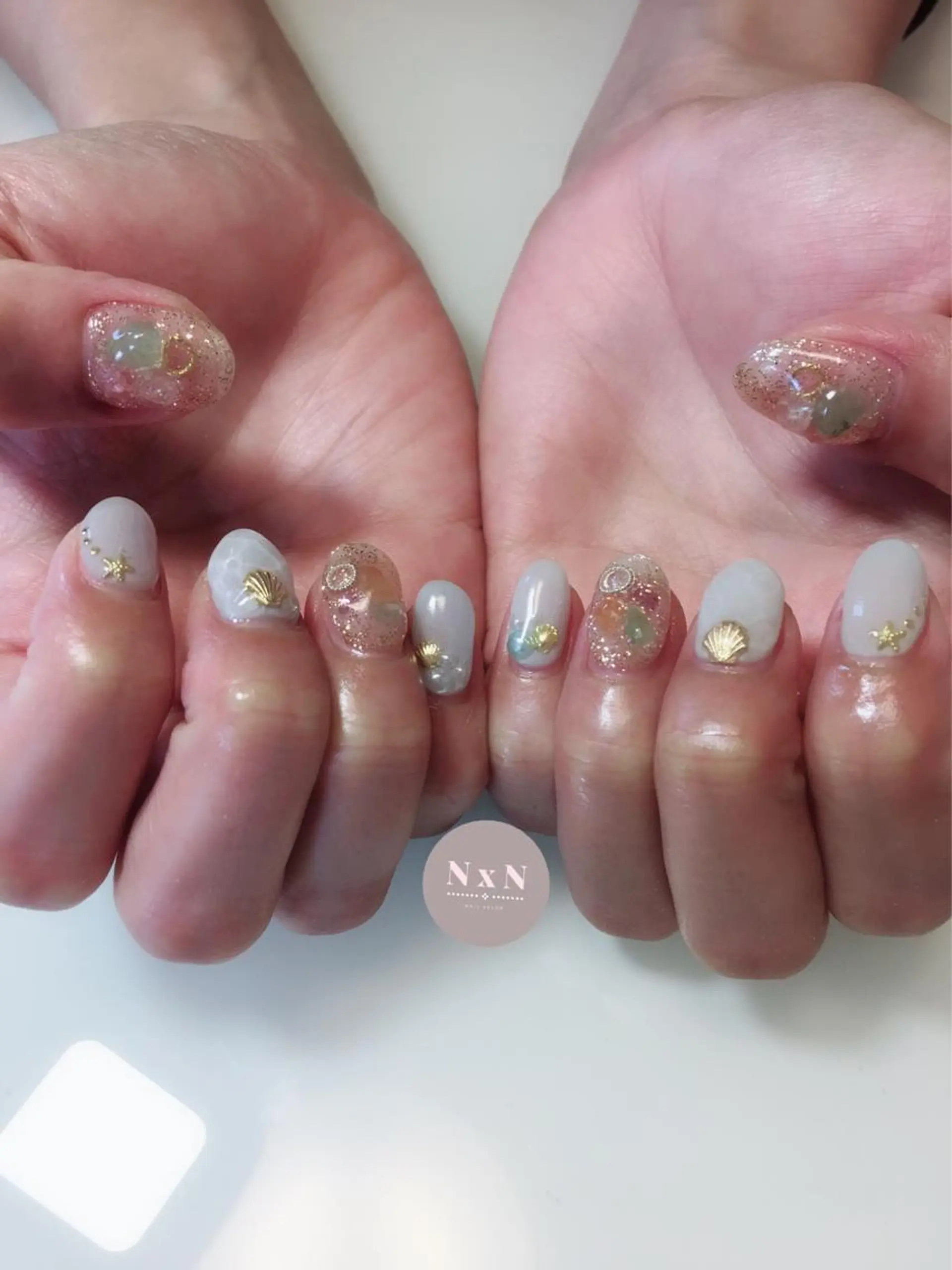 ネイル ジェルネイル ぷっくりネイル 夏ネイル nail salon N×Nのネイルデザイン