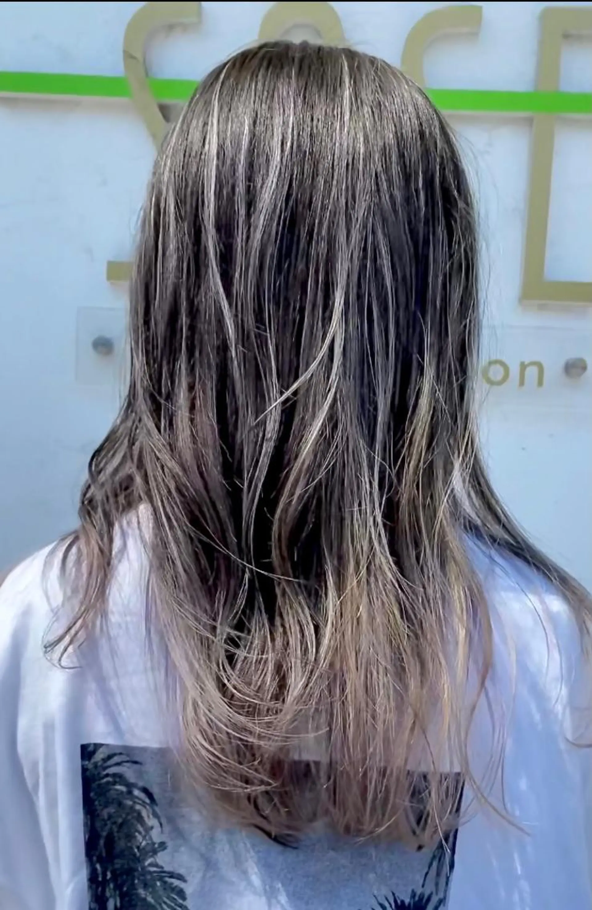 ロング カラー ブリーチ ケアブリーチ 透明感カラー ダブルカラー イヤリングカラー ブリーチなしWカラー /酸性ストレート河本のヘアスタイル
