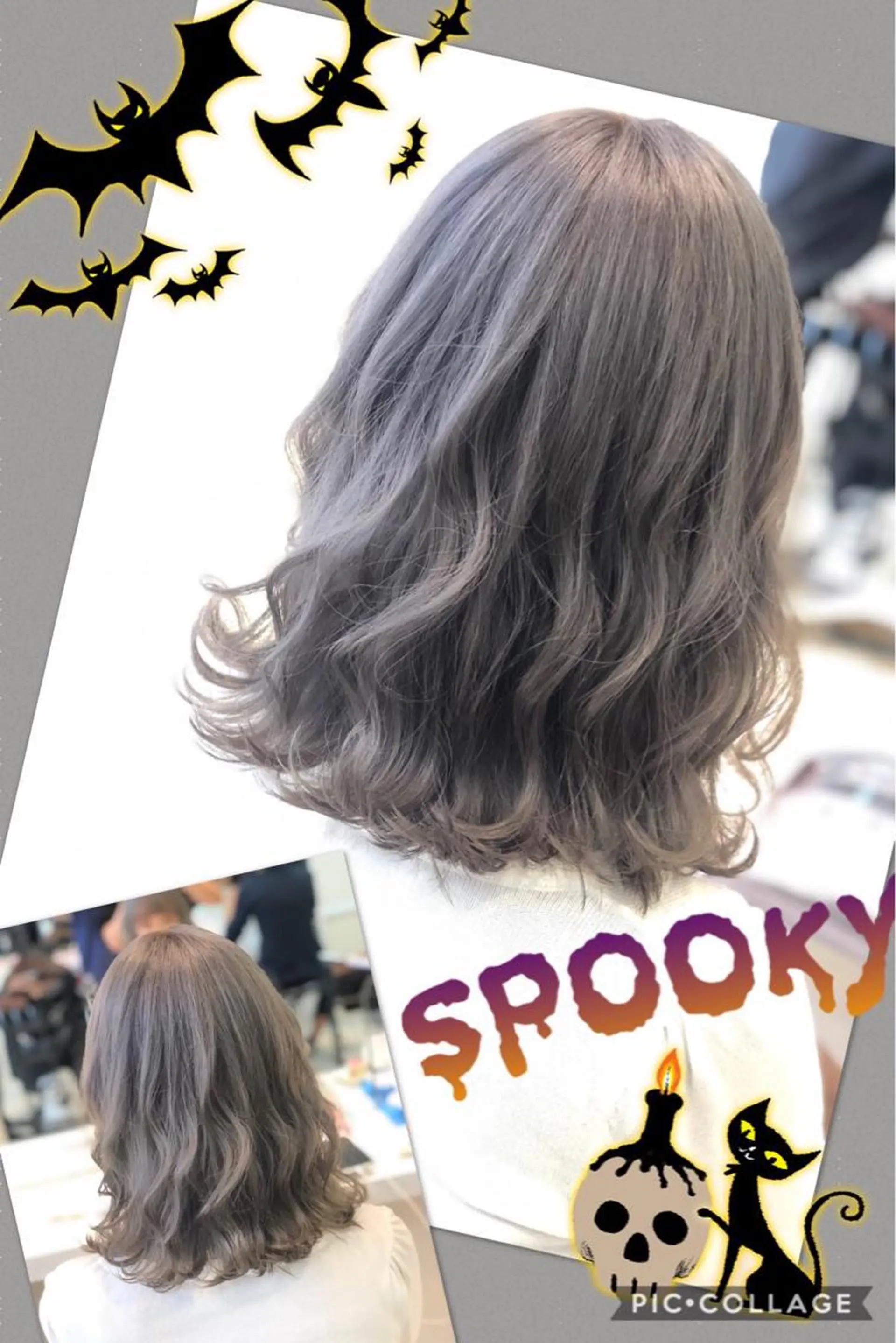 セミロング カラー ブリーチ ケアブリーチ グレージュ イルミナカラー カット ヘアカラー ヘアセット 永島 桜のヘアスタイル