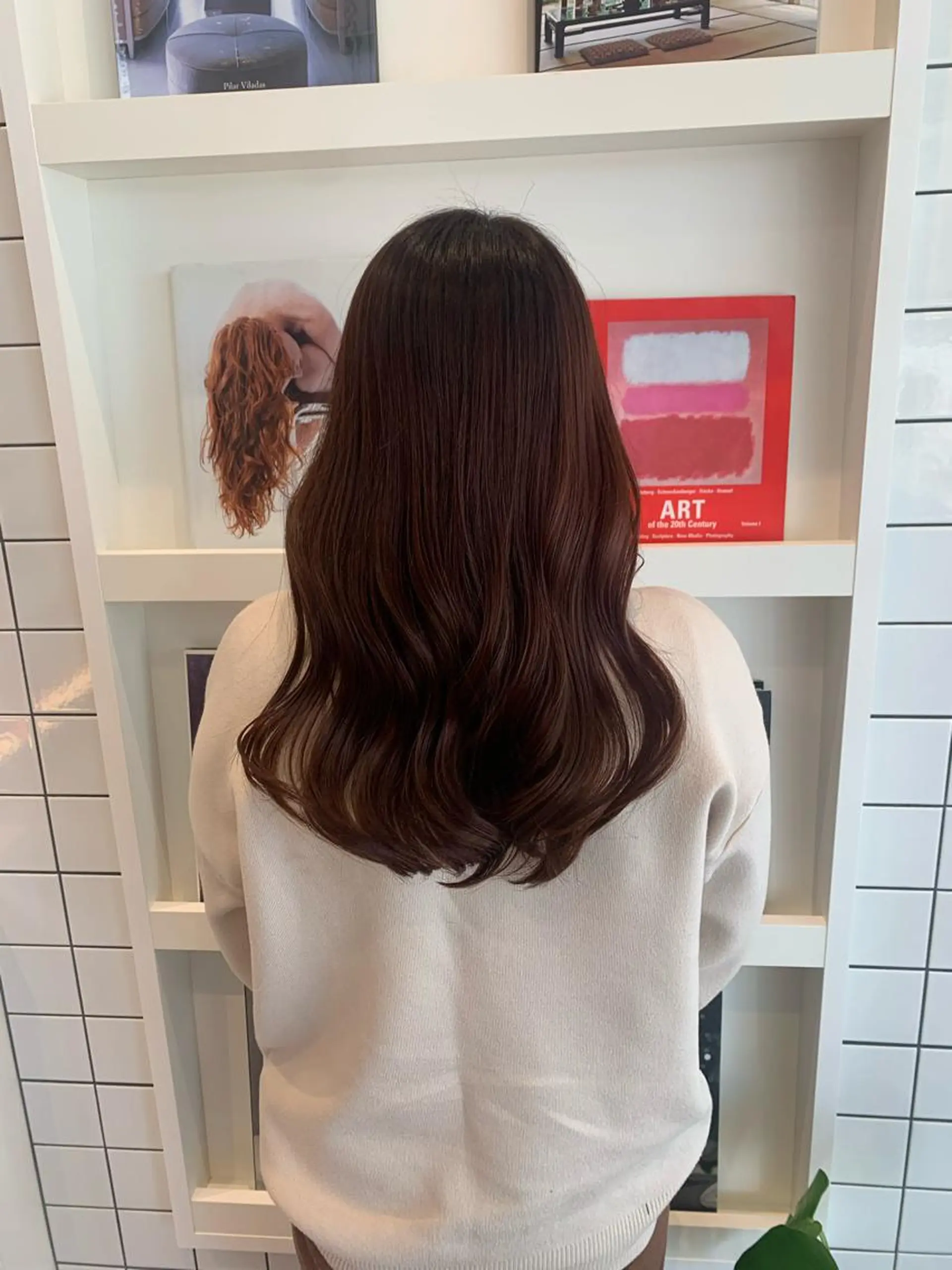 ロング カラー ヘアアレンジ ブラウンカラー ピンクカラー ピンクブラウン みなもと ちはるのヘアスタイル