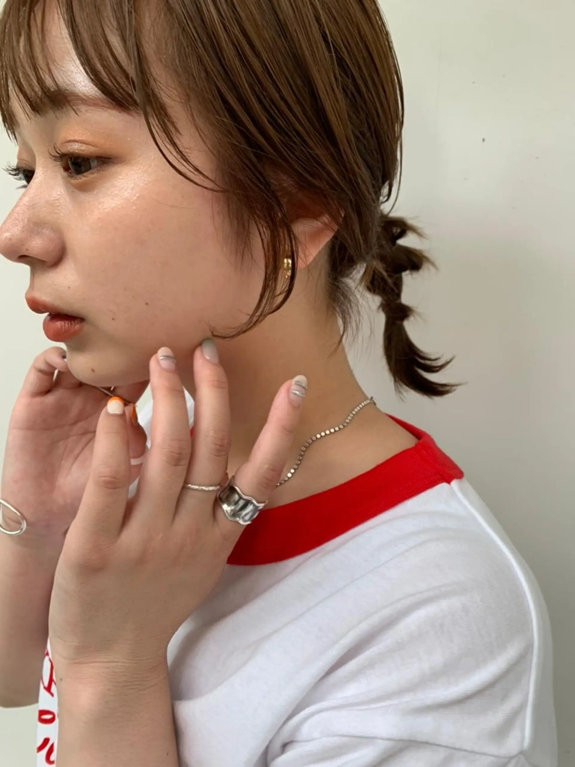 ミディアム パーマ カラー キッズ 子どものヘアアレンジ ミディアムパーマ ダブルカラー グラデーションカラー ハイライトカラー CEINE【セーヌ】 三軒茶屋のヘアスタイル