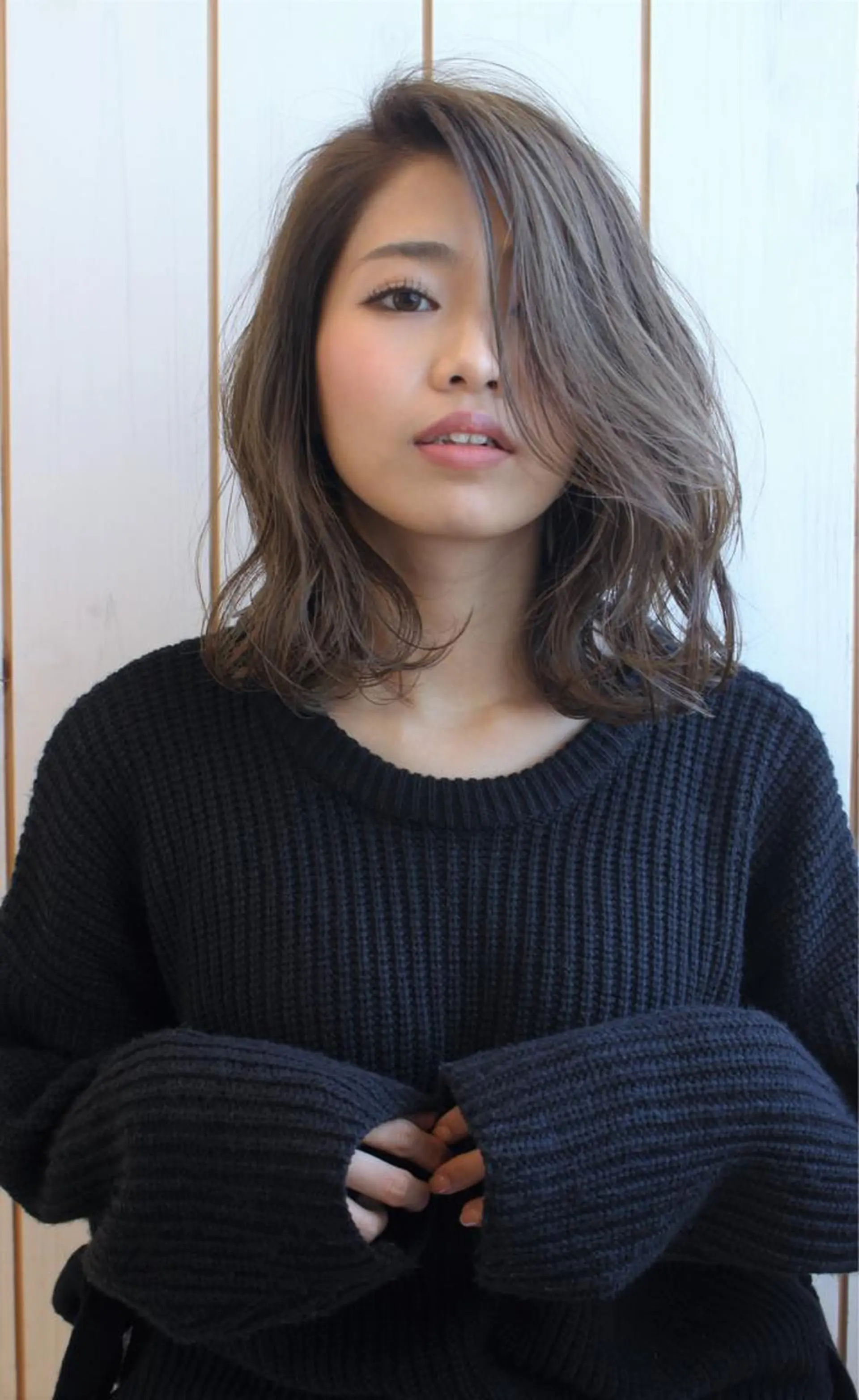 ミディアム カラー カット トリートメント 小濱 秀人のヘアスタイル