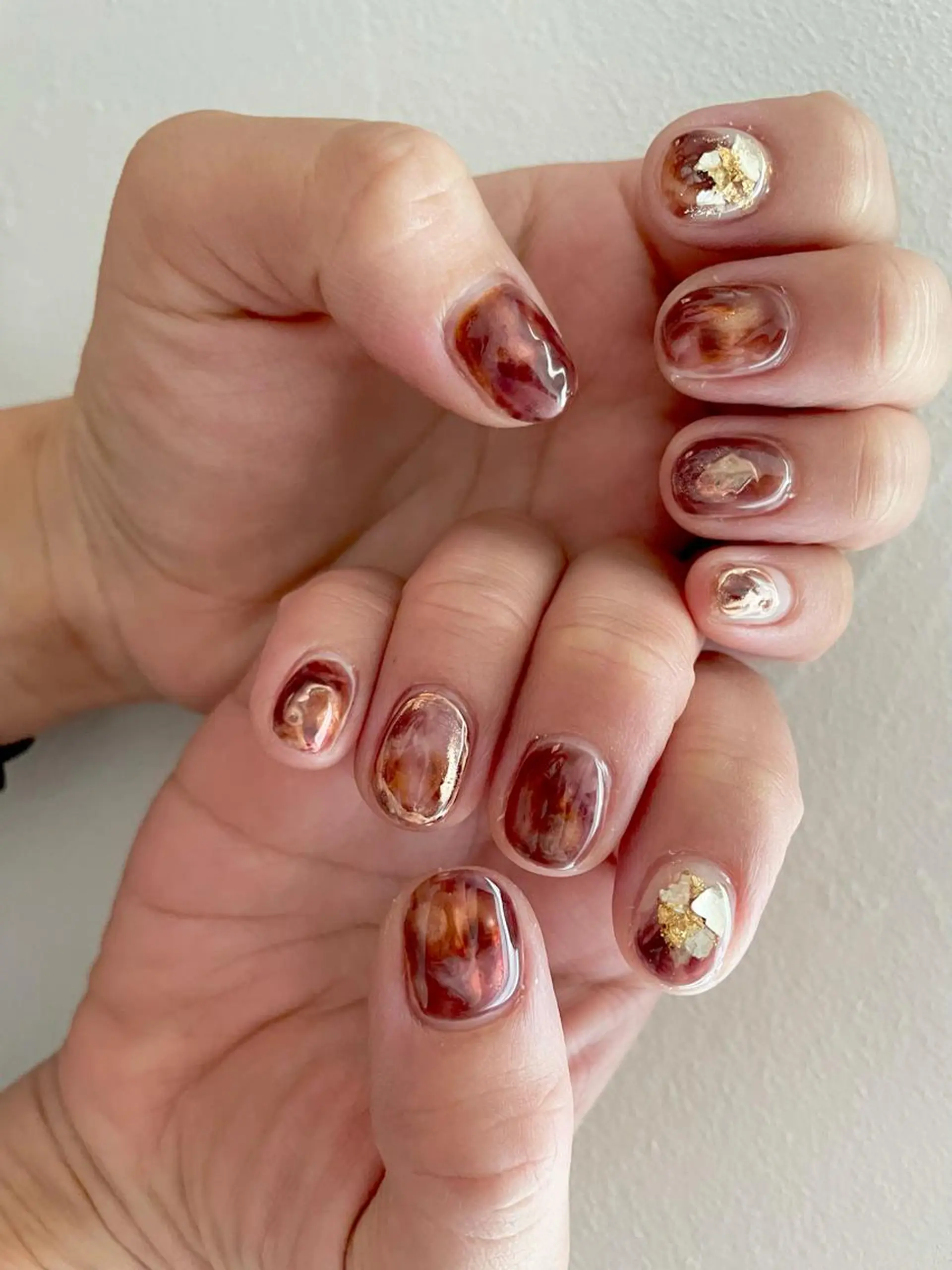 ネイル ブラウン ハンドネイル 甲府市徳行 🧸prunelleのネイルデザイン